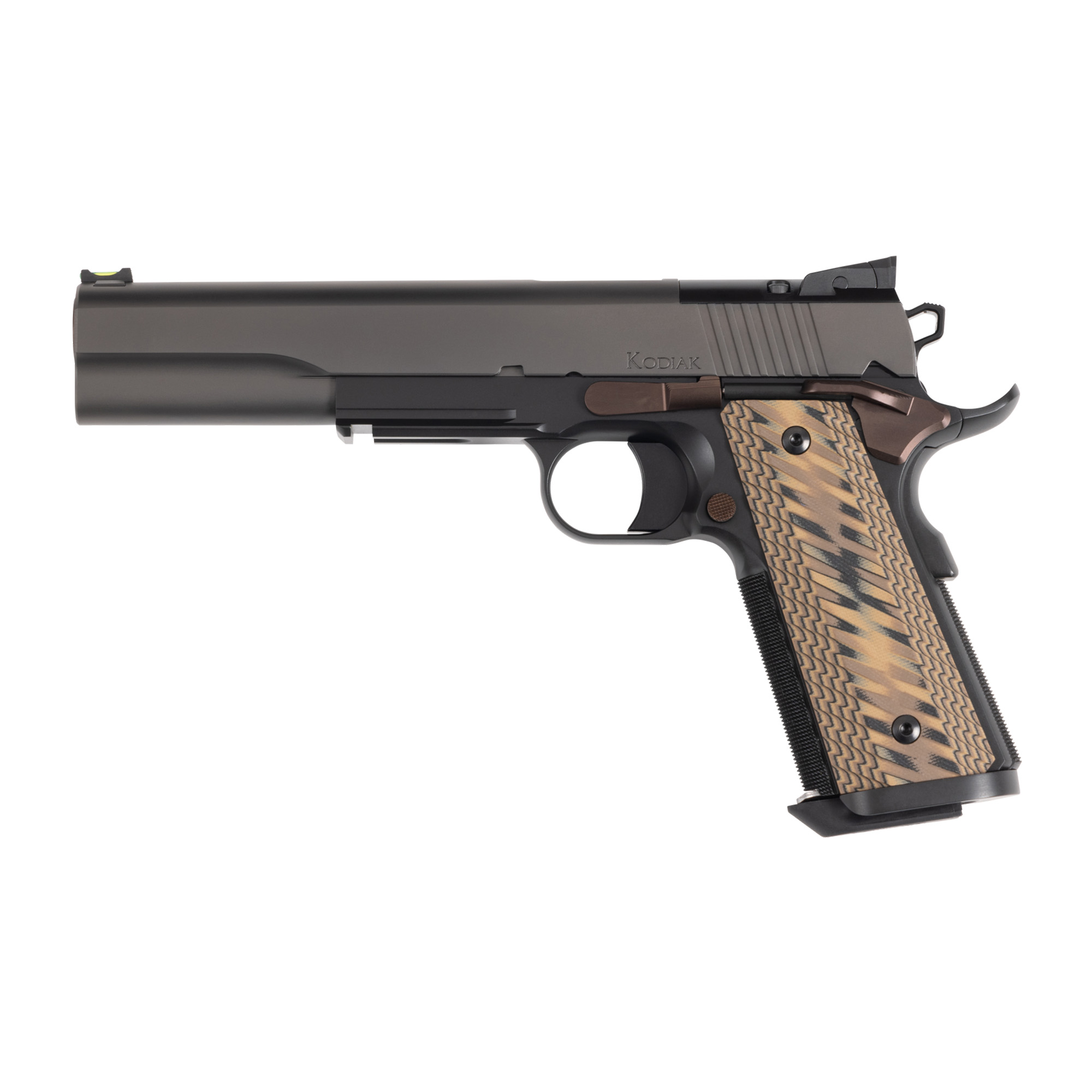 Dan Wesson Kodiak 1911 6.3″ 10mm 8rd Fiber Optic – Black, Silver, Brown