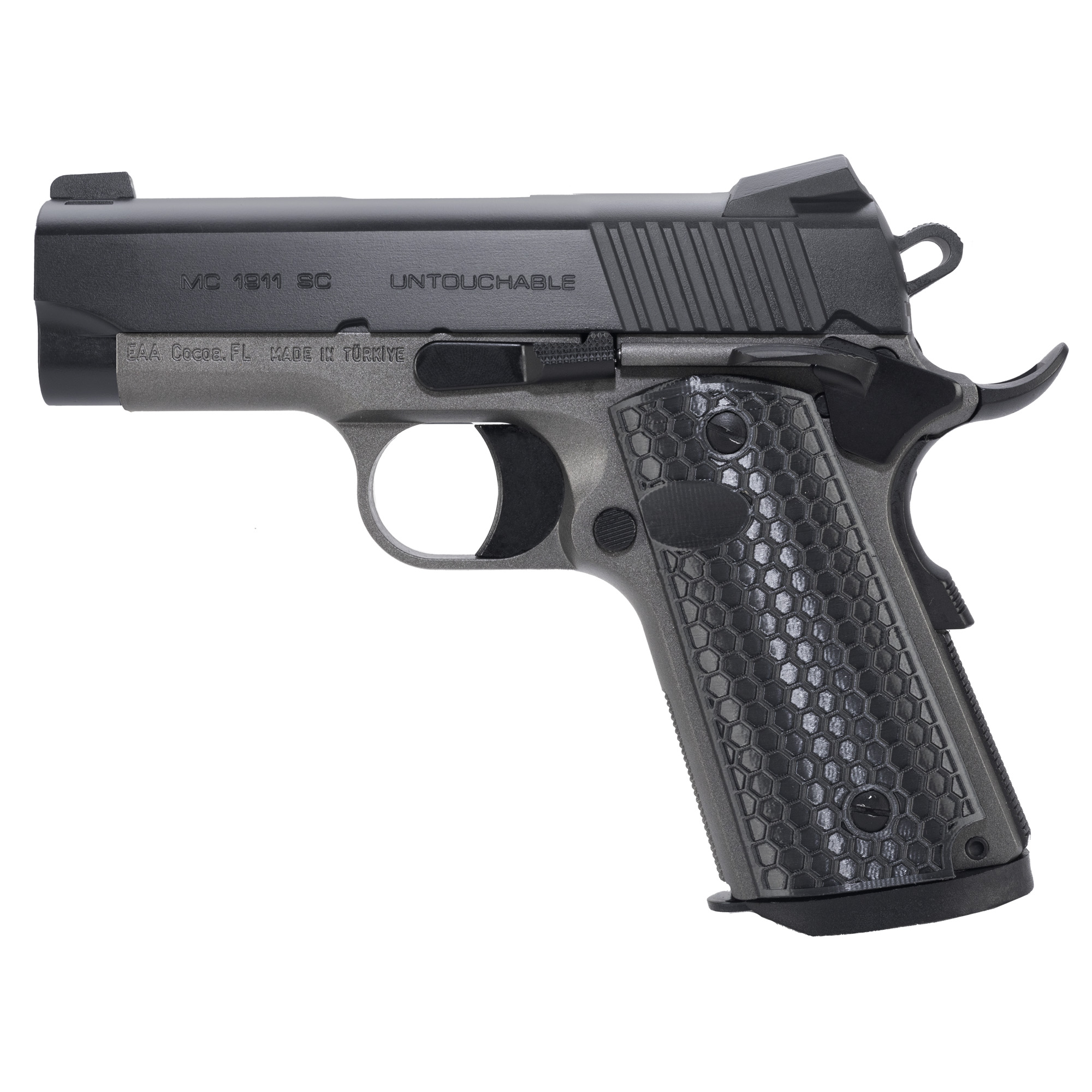 Girsan MC1911SC Untouchable 3.4″ 45 ACP 6rd 3 Dot – Black, Silver