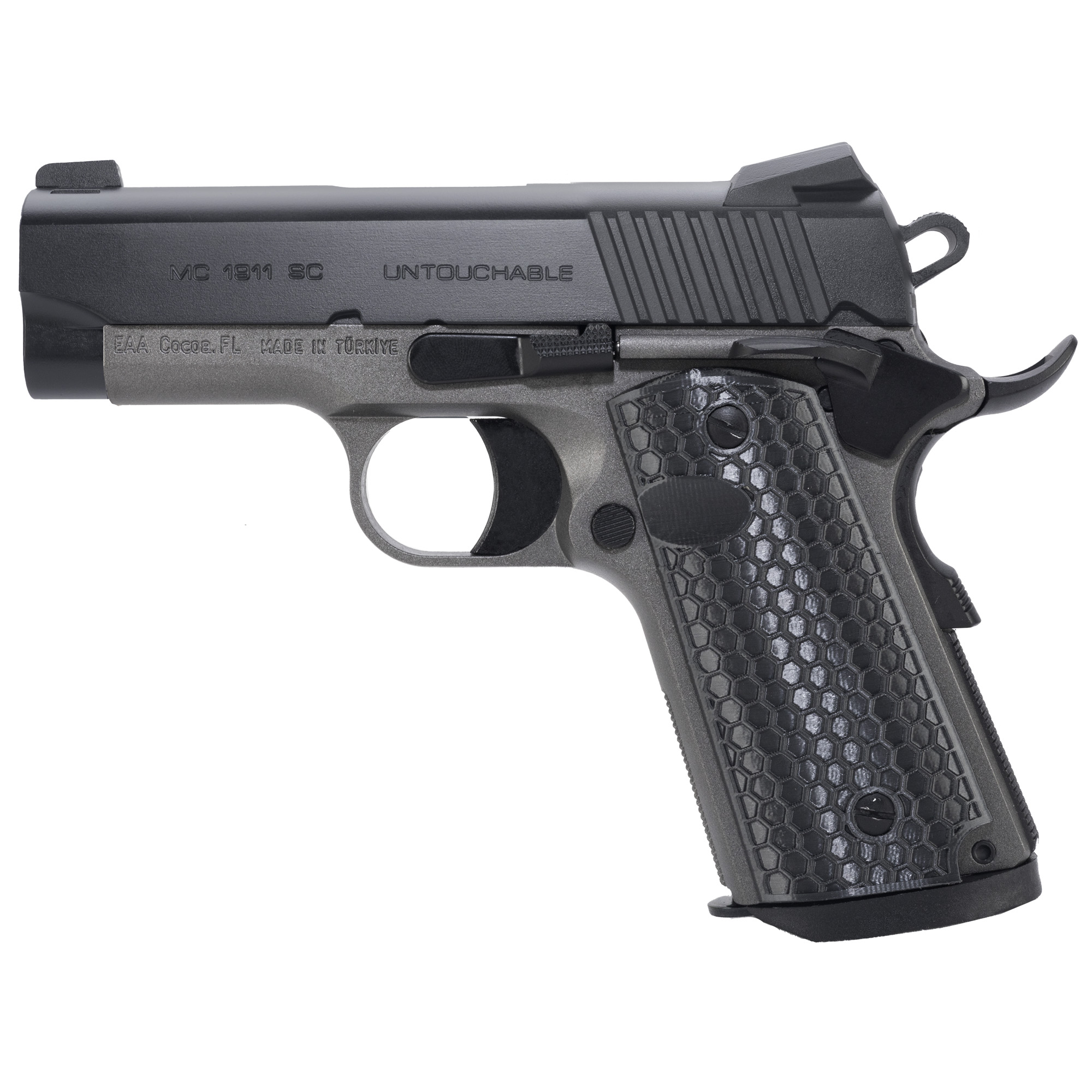 Girsan MC1911SC Untouchable 3.4″ 9mm 7rd 3 Dot – Black, Silver