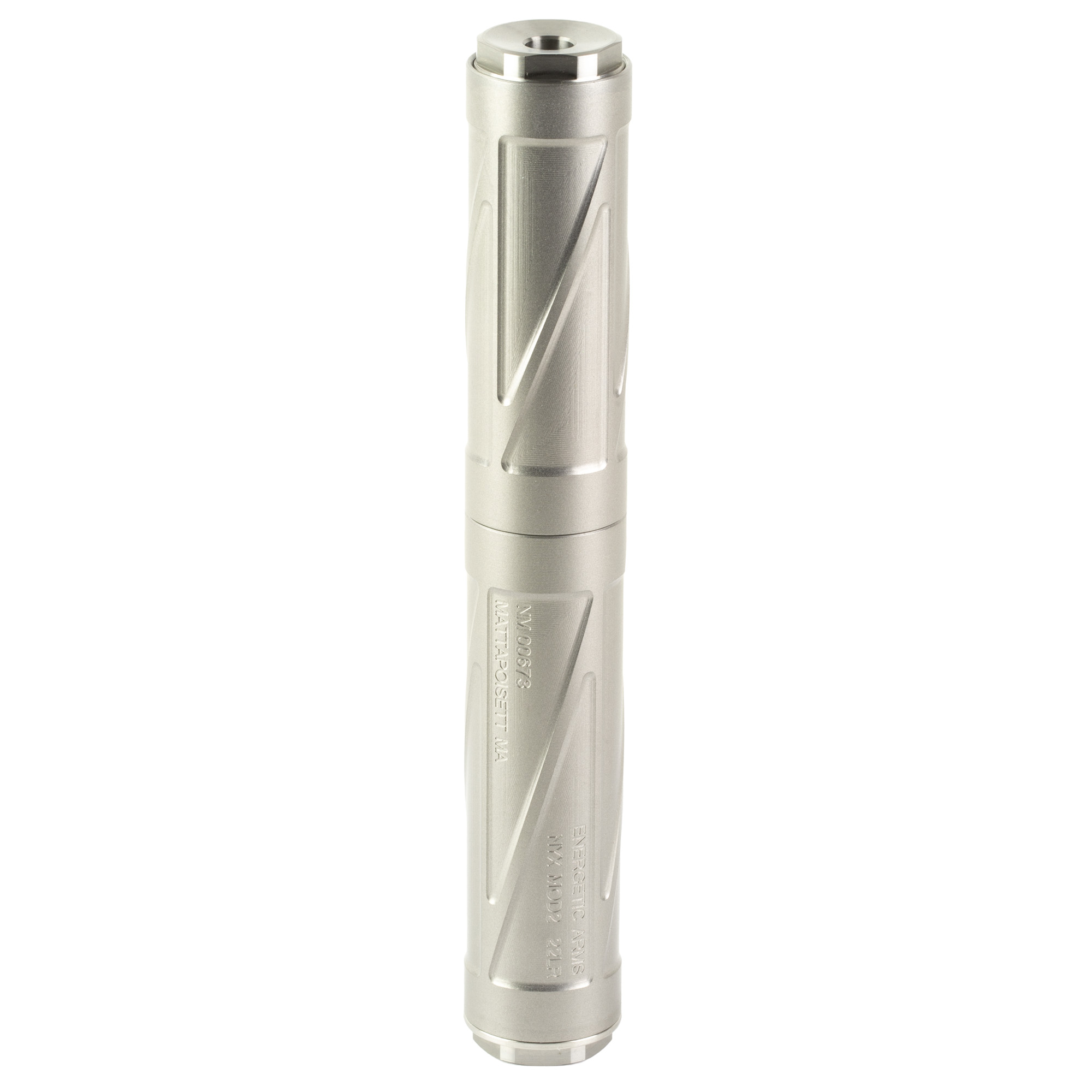 Energetic Armament NYX Silencer MOD2 Suppressor 22LR, 17HMR, 22MAG, 5.7 Titanium – Silver