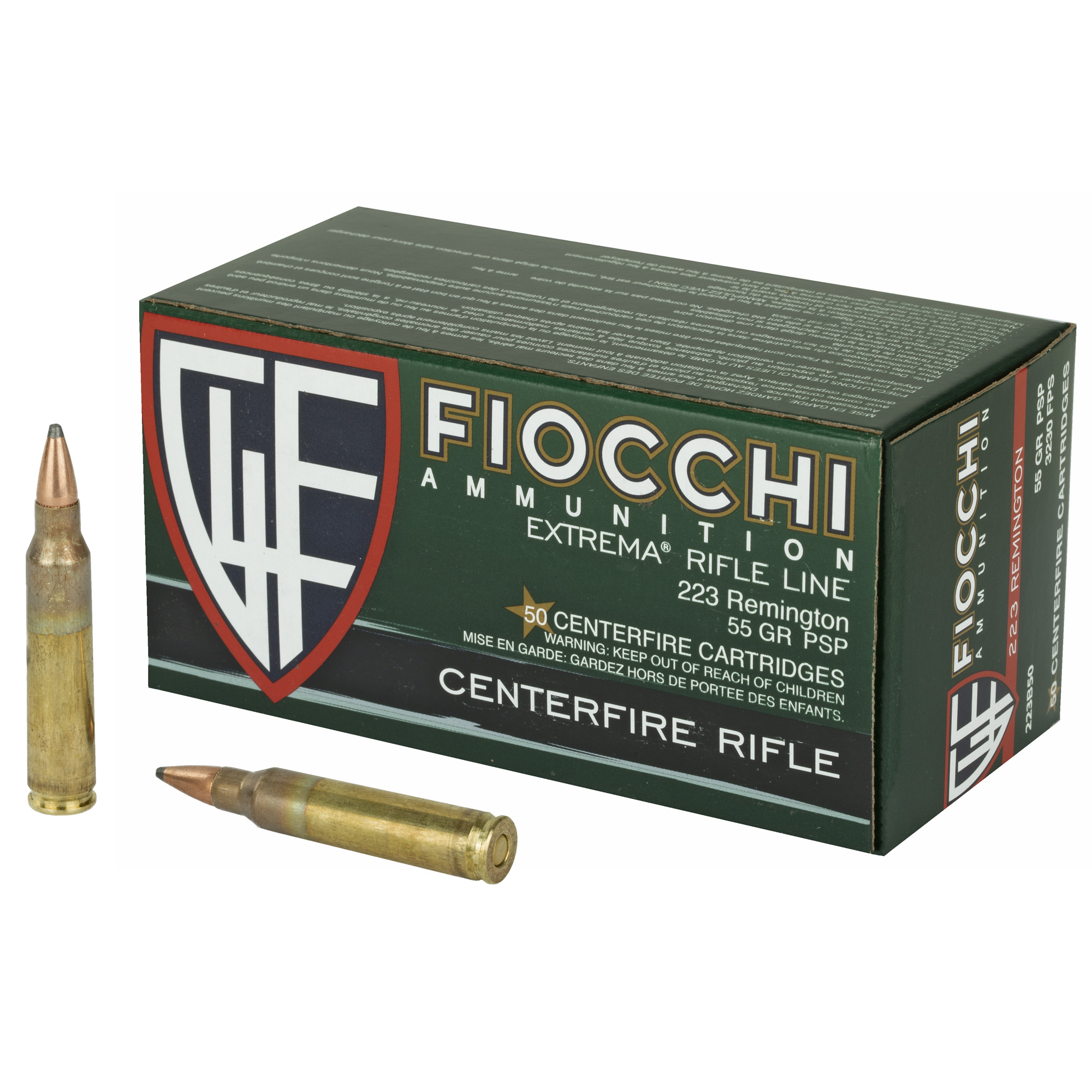 Fiocchi Rifle 223 Remington 55gr Pointed Soft Point – 50rd