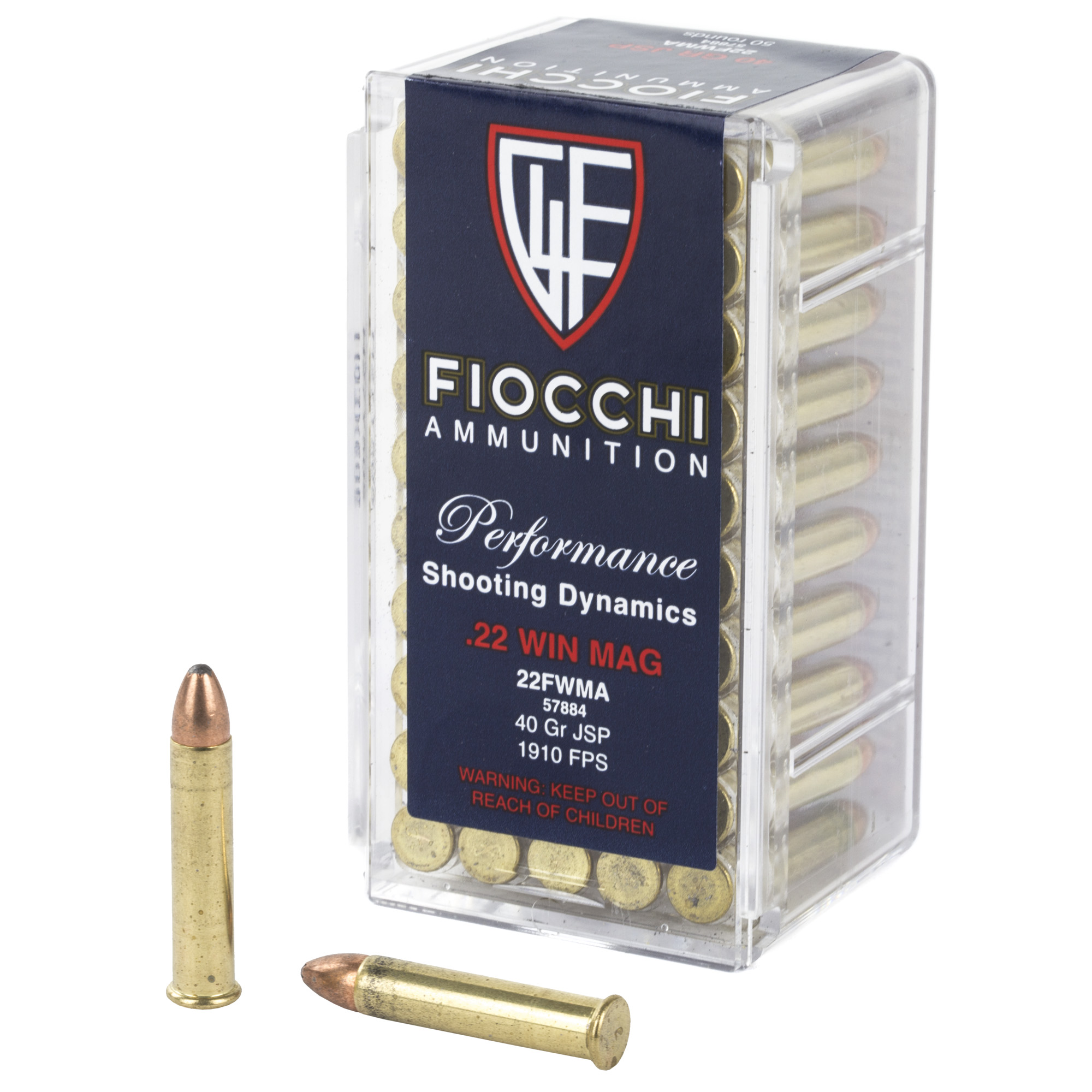 Fiocchi Rimfire 22 WMR 40gr Jacketed Soft Point – 50rd