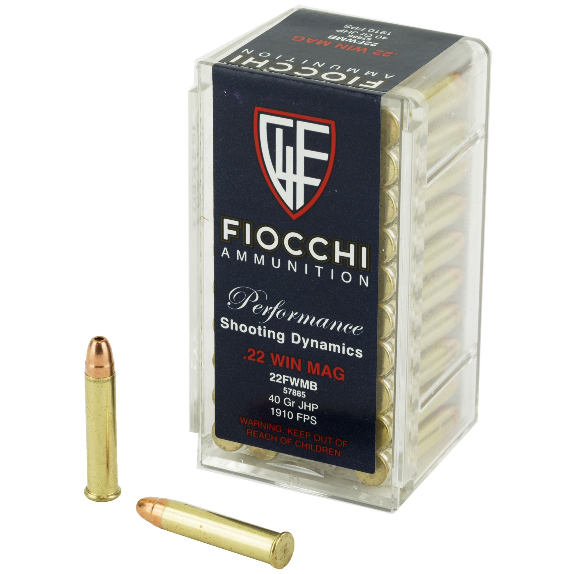 Fiocchi Rimfire 22 WMR 40gr Jacketed Hollow Point – 50rd