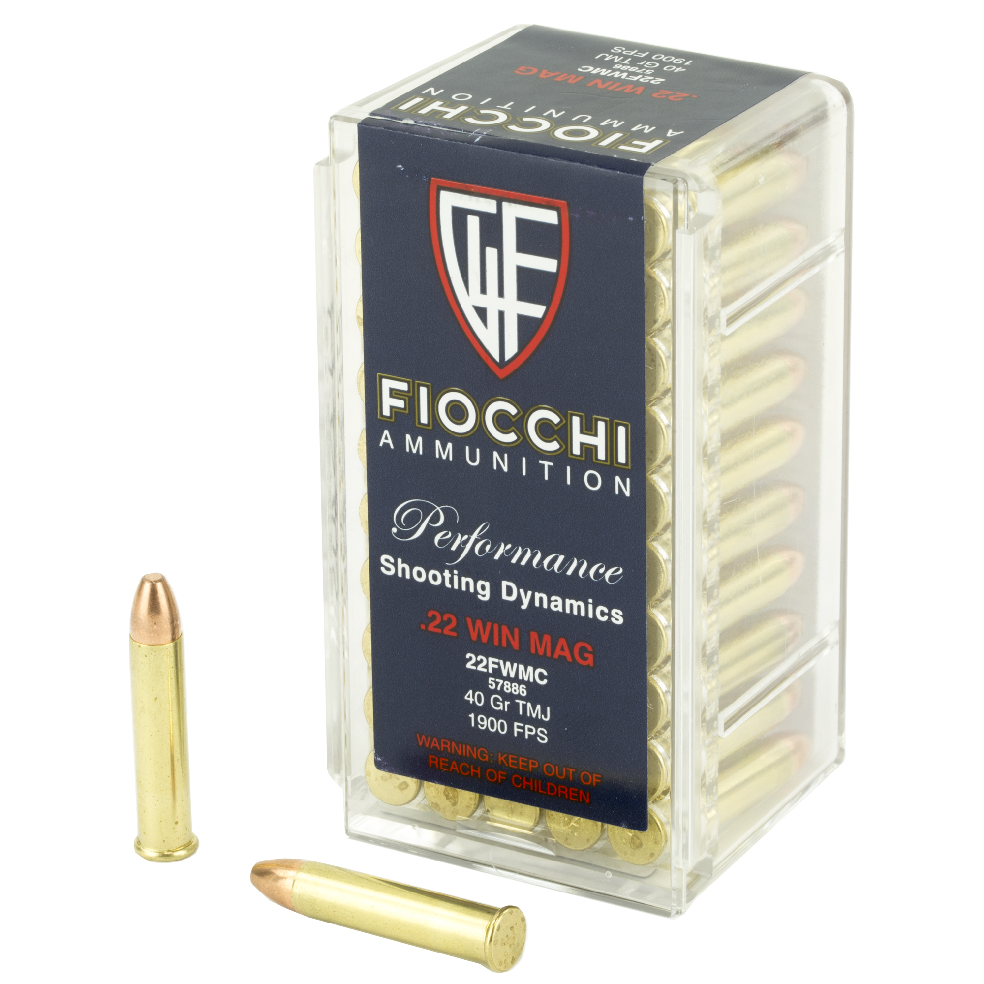 Fiocchi Rimfire 22 WMR 40gr Full Metal Jacket – 50rd