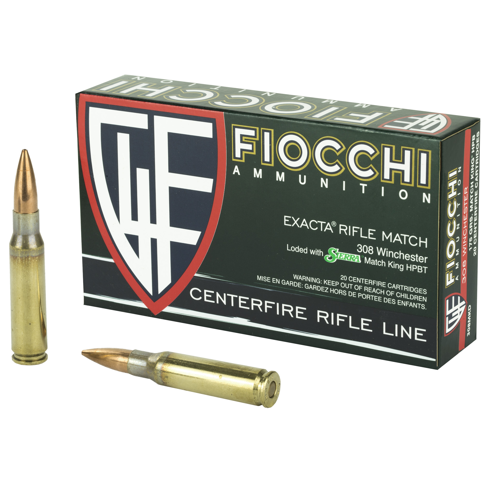 Fiocchi Rifle 308 Winchester 175gr Boat Tail Hollow Point – 20rd