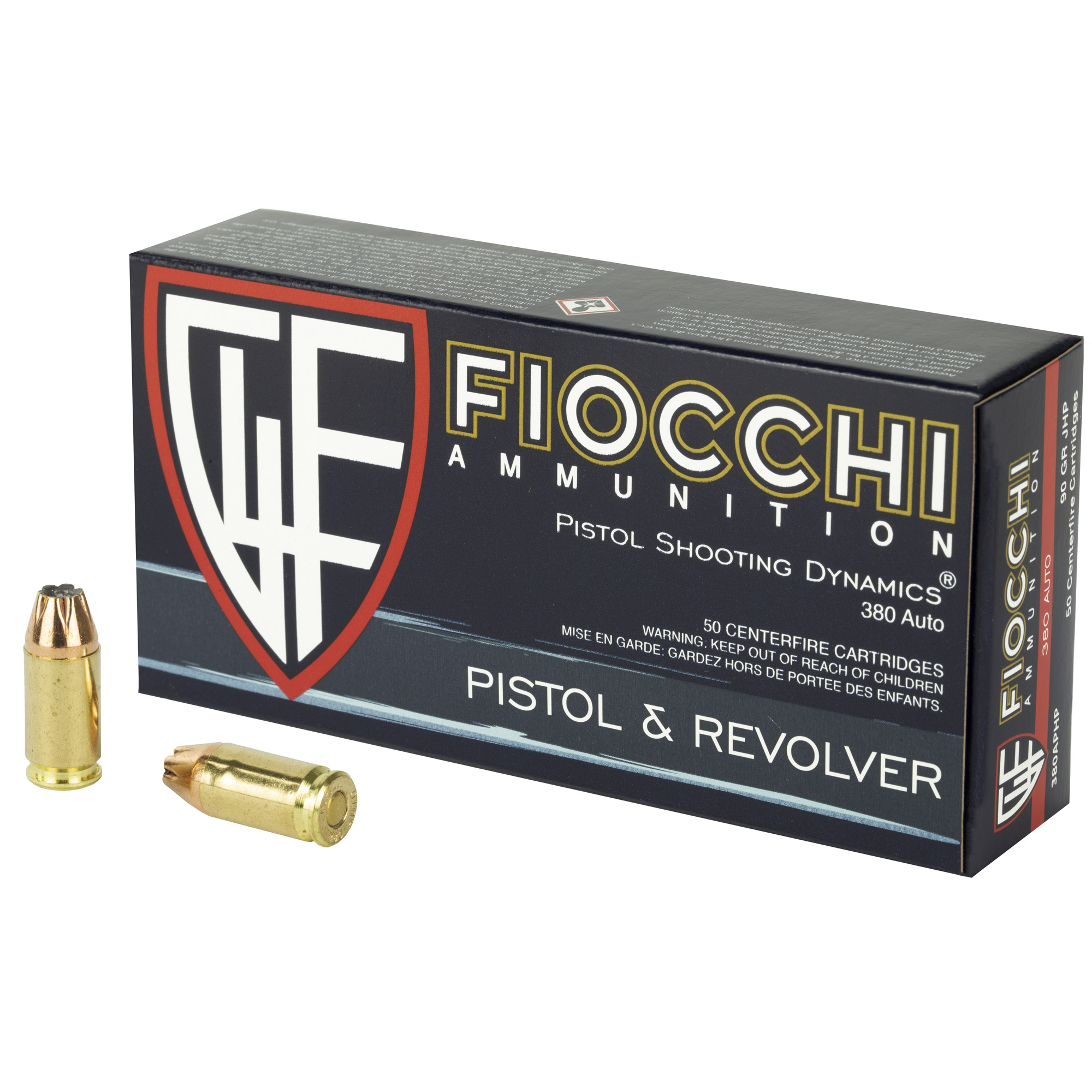 Fiocchi Centerfire Pistol 380 ACP 90gr Jacketed Hollow Point – 50rd