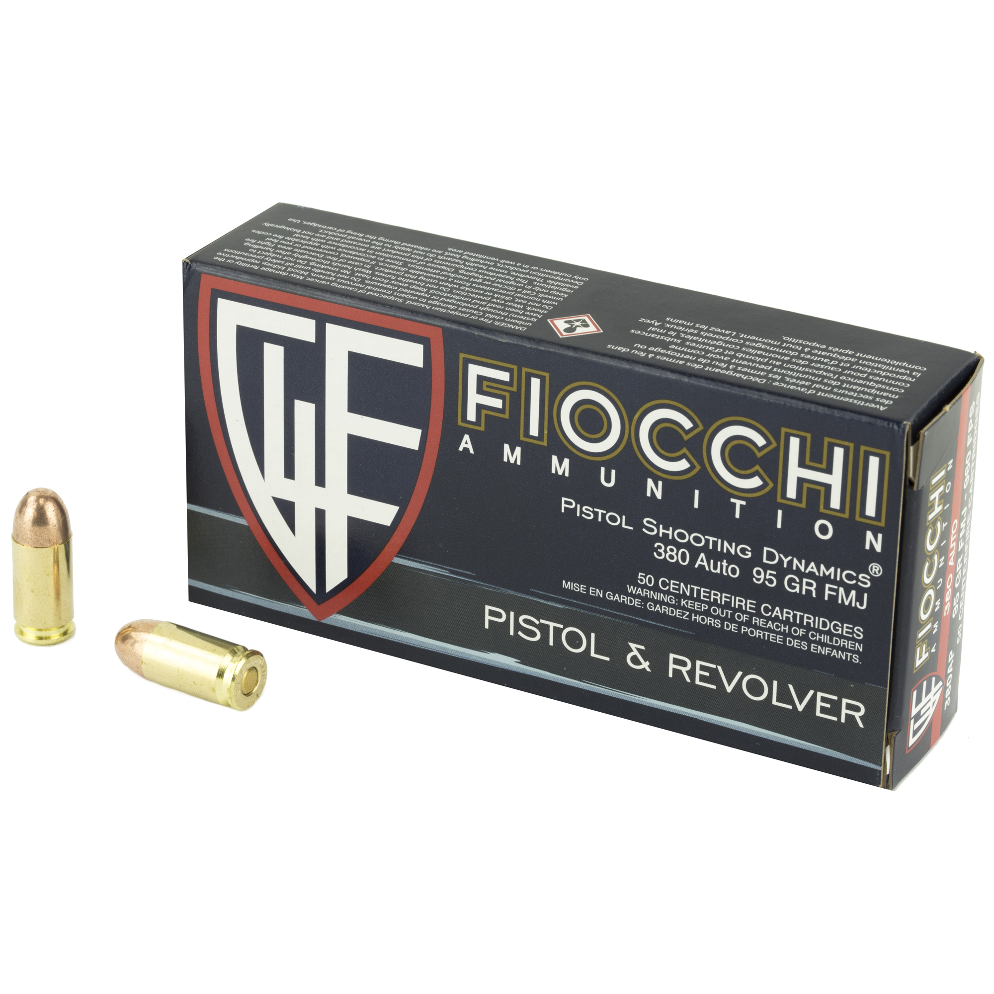 Fiocchi Centerfire Pistol 380 ACP 95gr Full Metal Jacket – 50rd