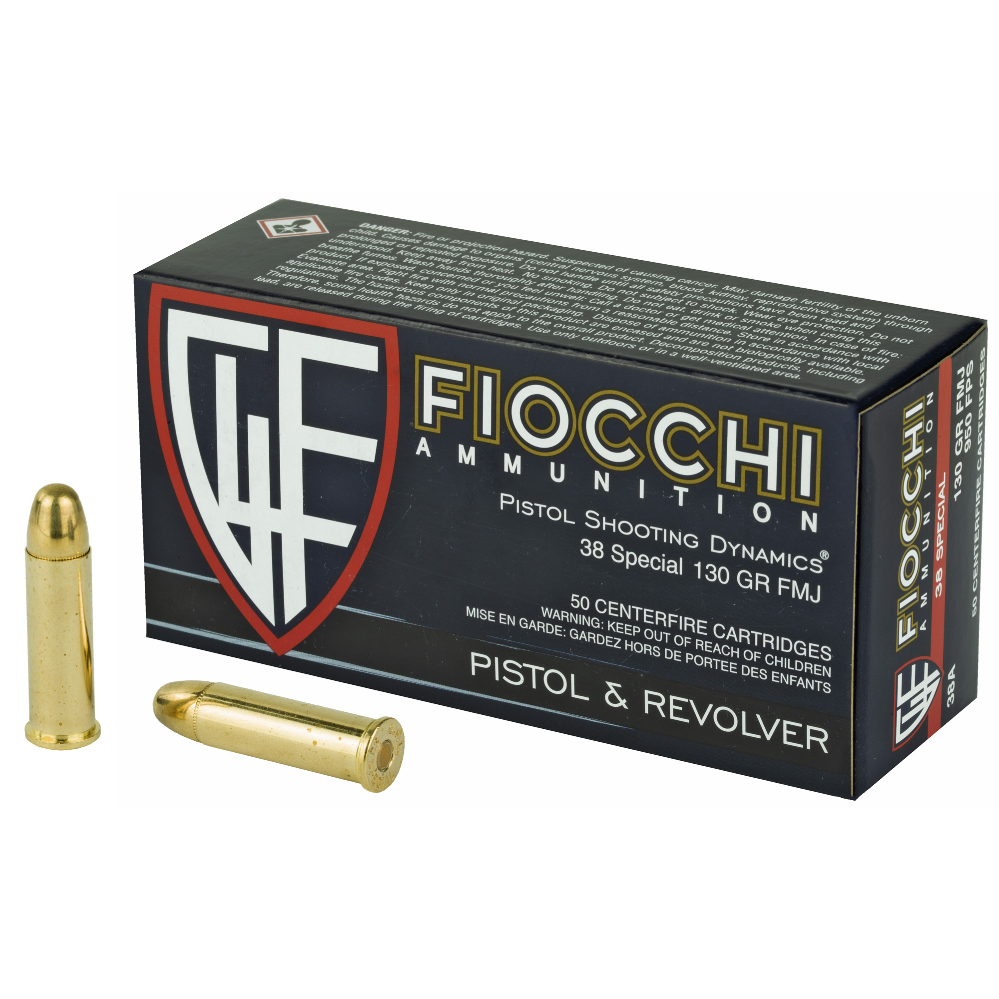 Fiocchi Centerfire Pistol 38 Special 130gr Full Metal Jacket – 50rd