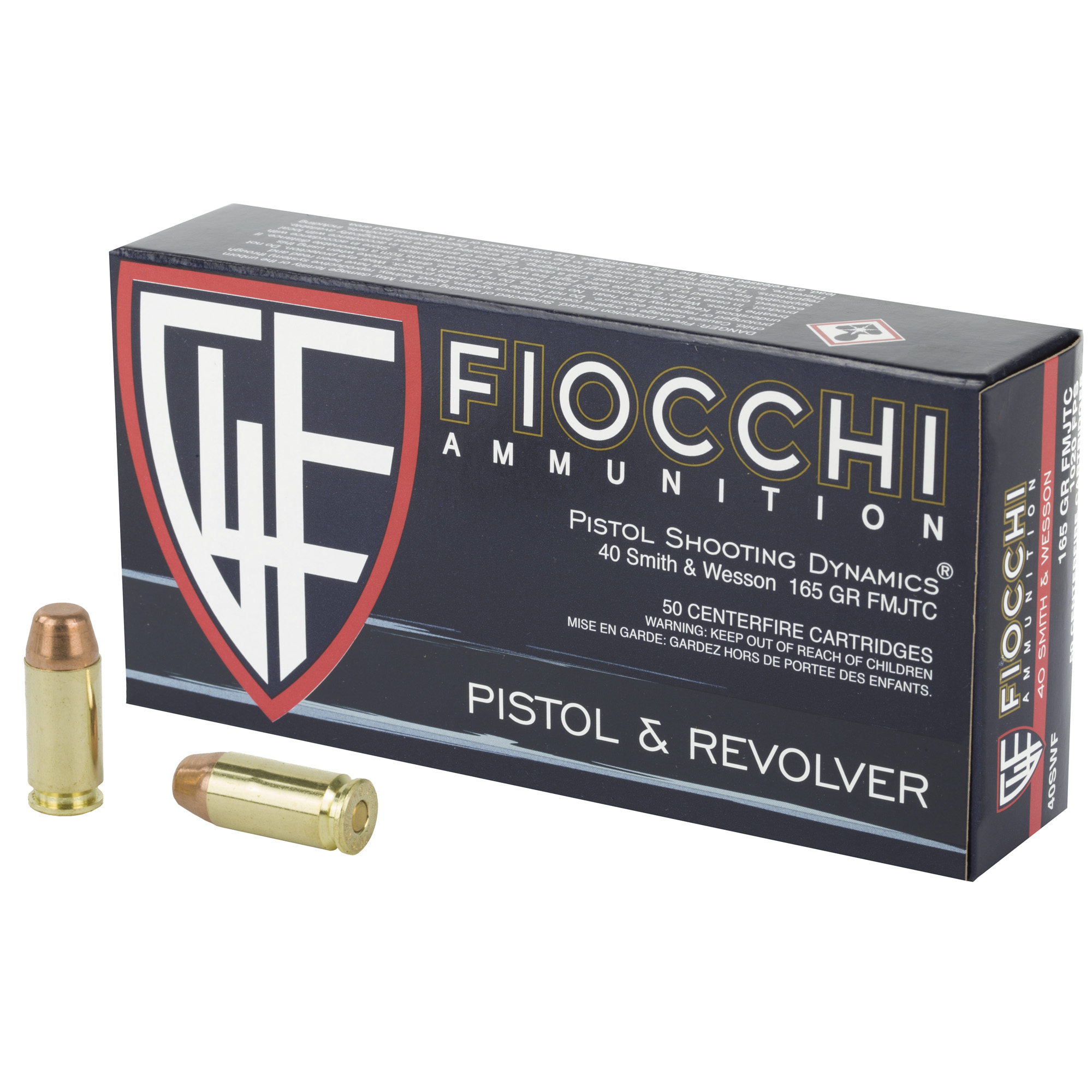 Fiocchi Centerfire Pistol 40 S&W 165gr Full Metal Jacket – 50rd