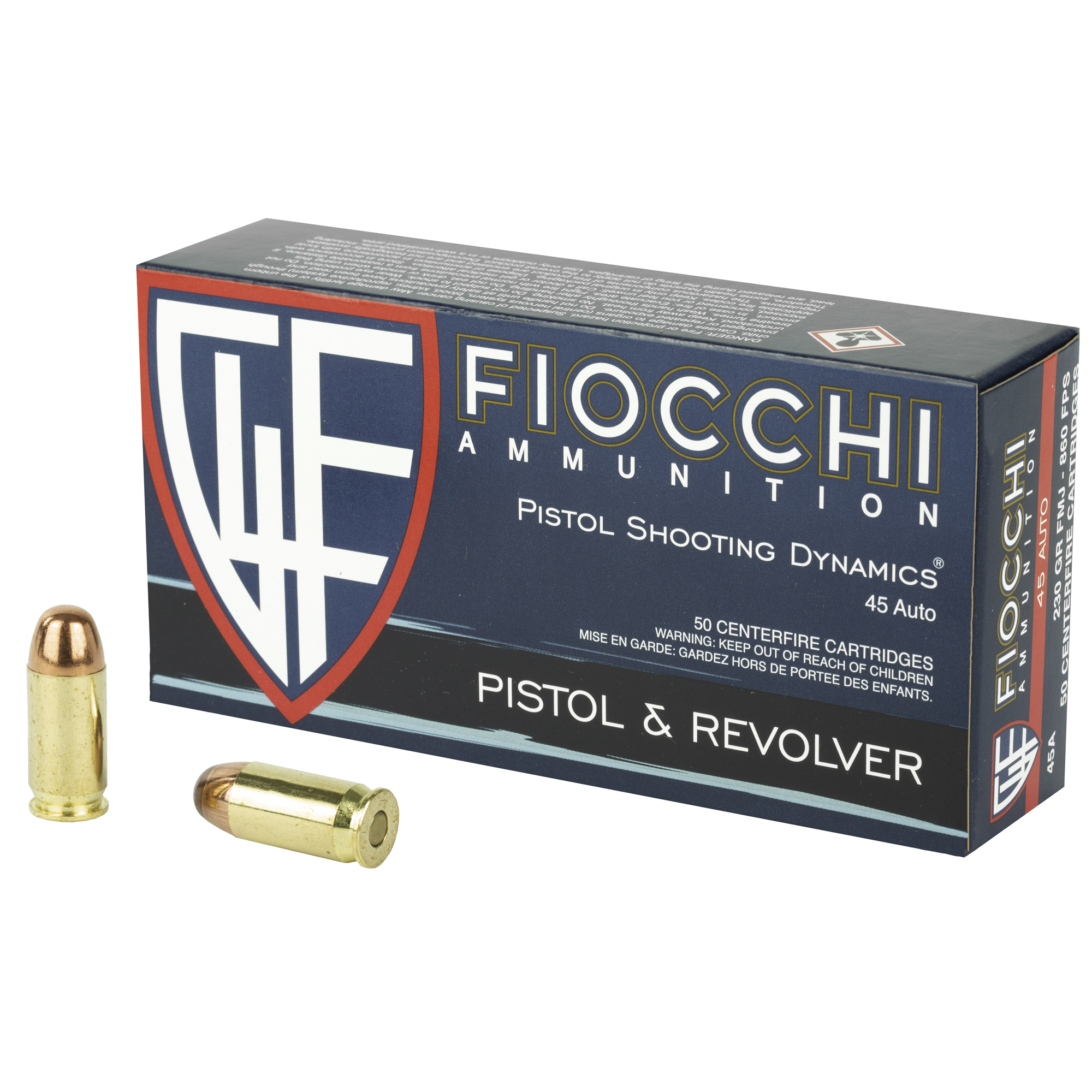 Fiocchi Centerfire Pistol 45 ACP 230gr Full Metal Jacket – 50rd