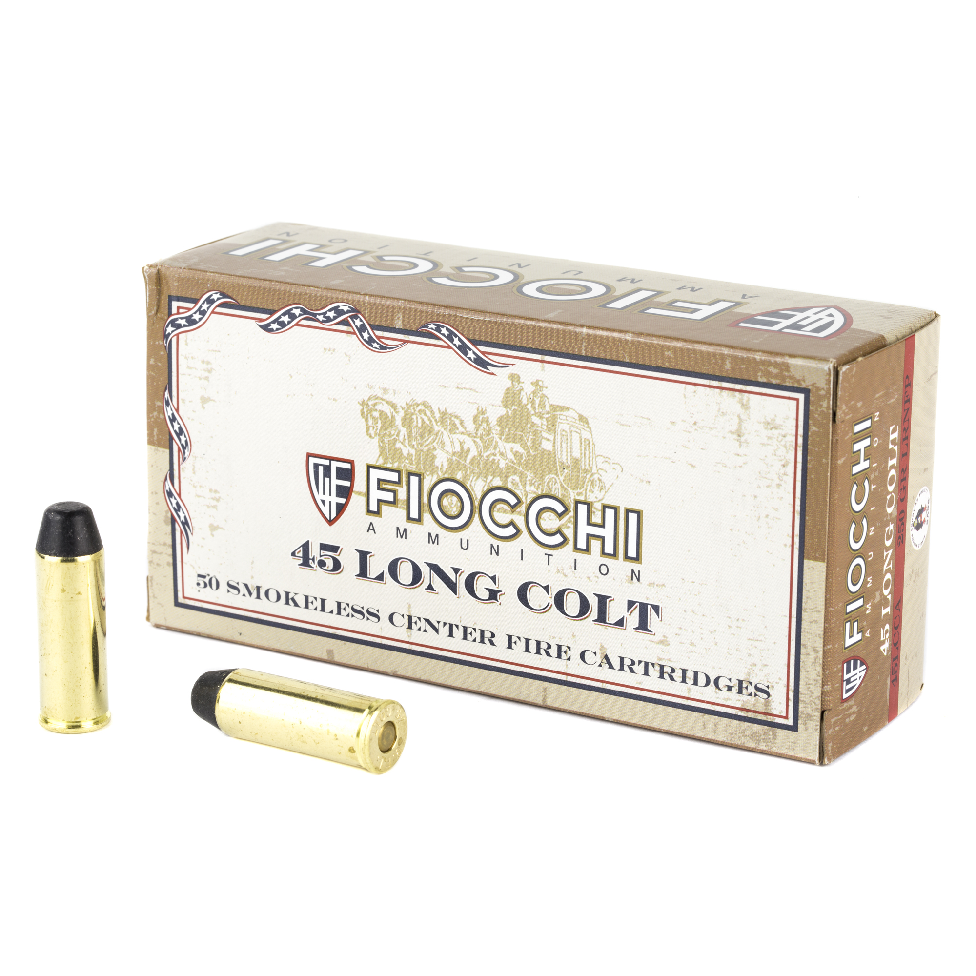 Fiocchi Centerfire Pistol 45 Long Colt 250gr Lead Round Nose – 50rd