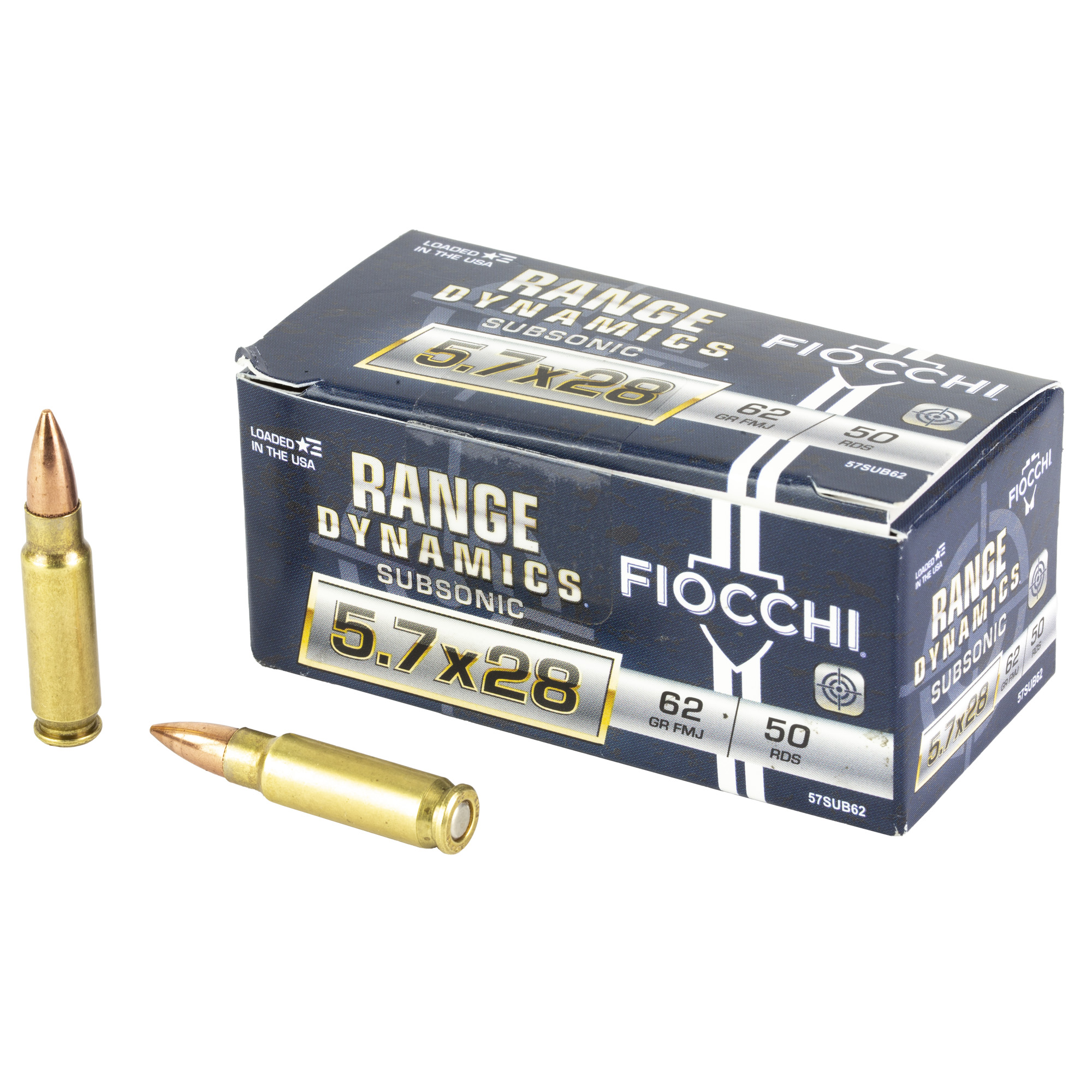 Fiocchi Range Dynamics 5.7X28mm 62gr Full Metal Jacket – 50rd