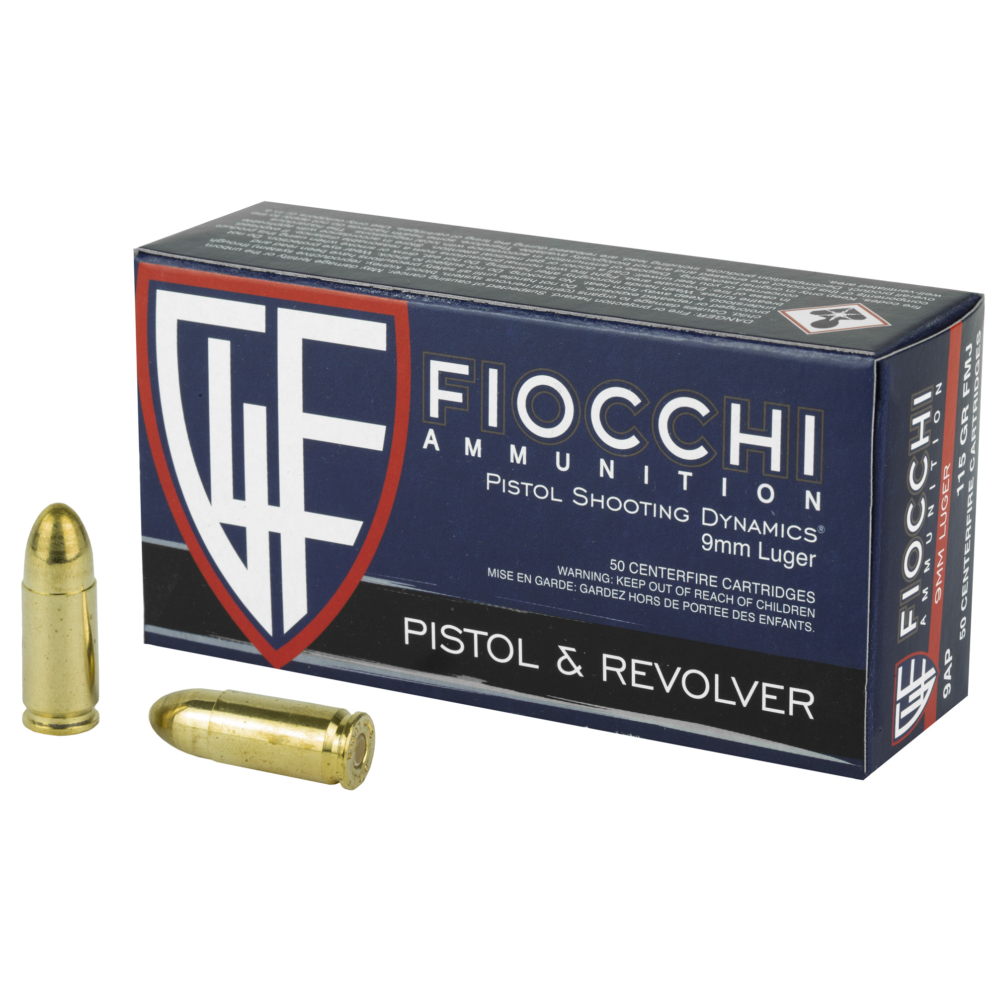 Fiocchi Centerfire Pistol 9mm 147gr Full Metal Jacket – 50rd