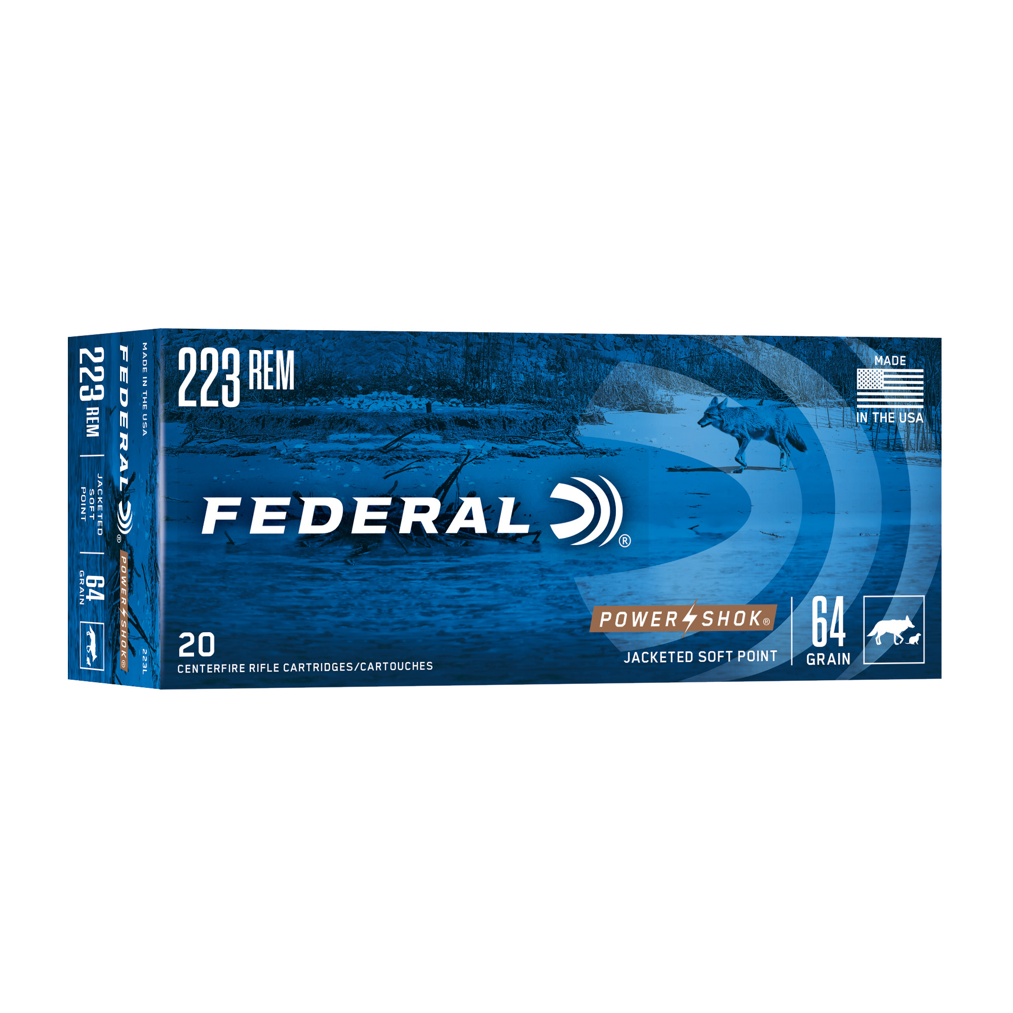 Federal PowerShok 223 Remington 64gr Soft Point – 20rd