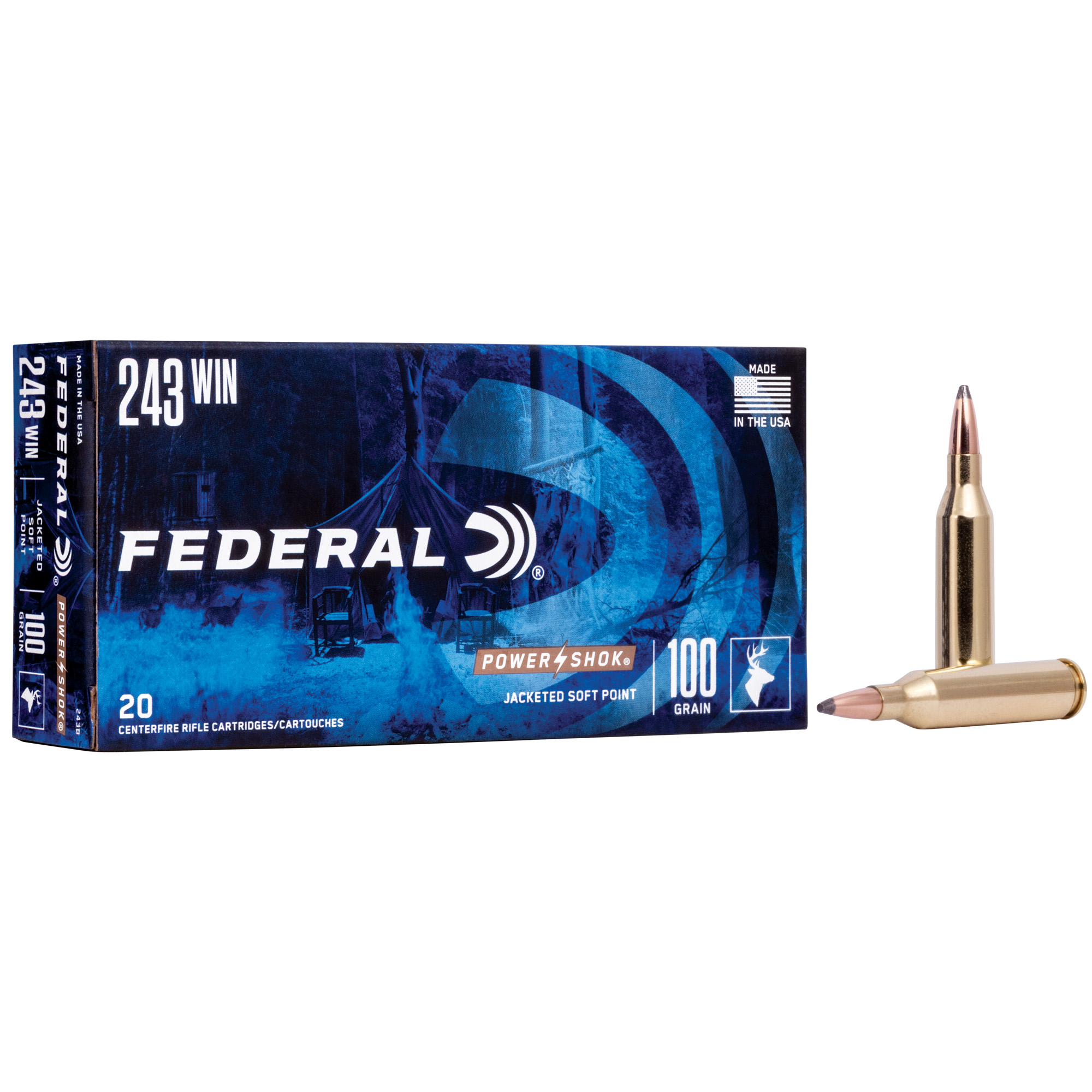 Federal PowerShok 243 Winchester 100gr Soft Point – 20rd