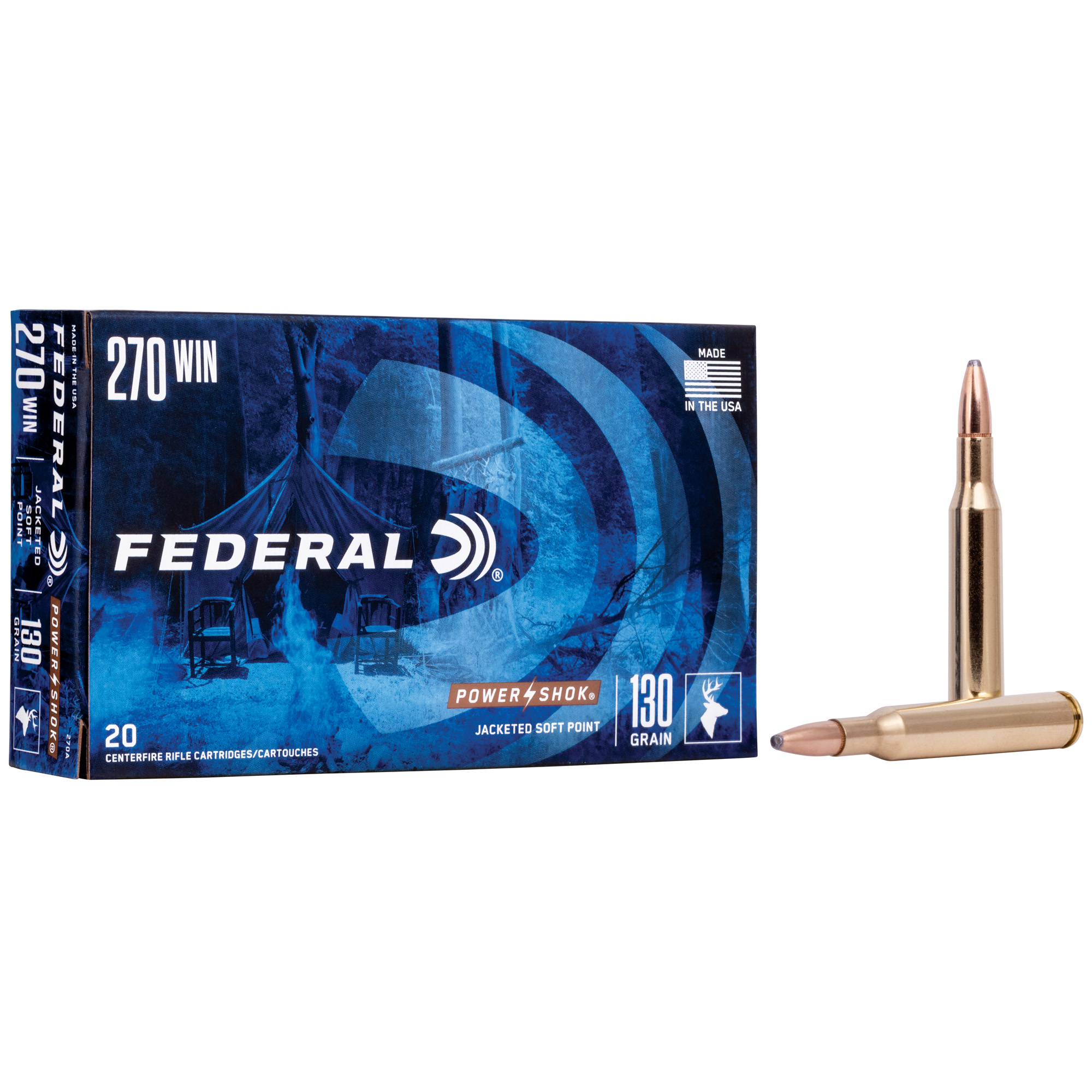 Federal PowerShok 270 Winchester 130gr Soft Point – 20rd