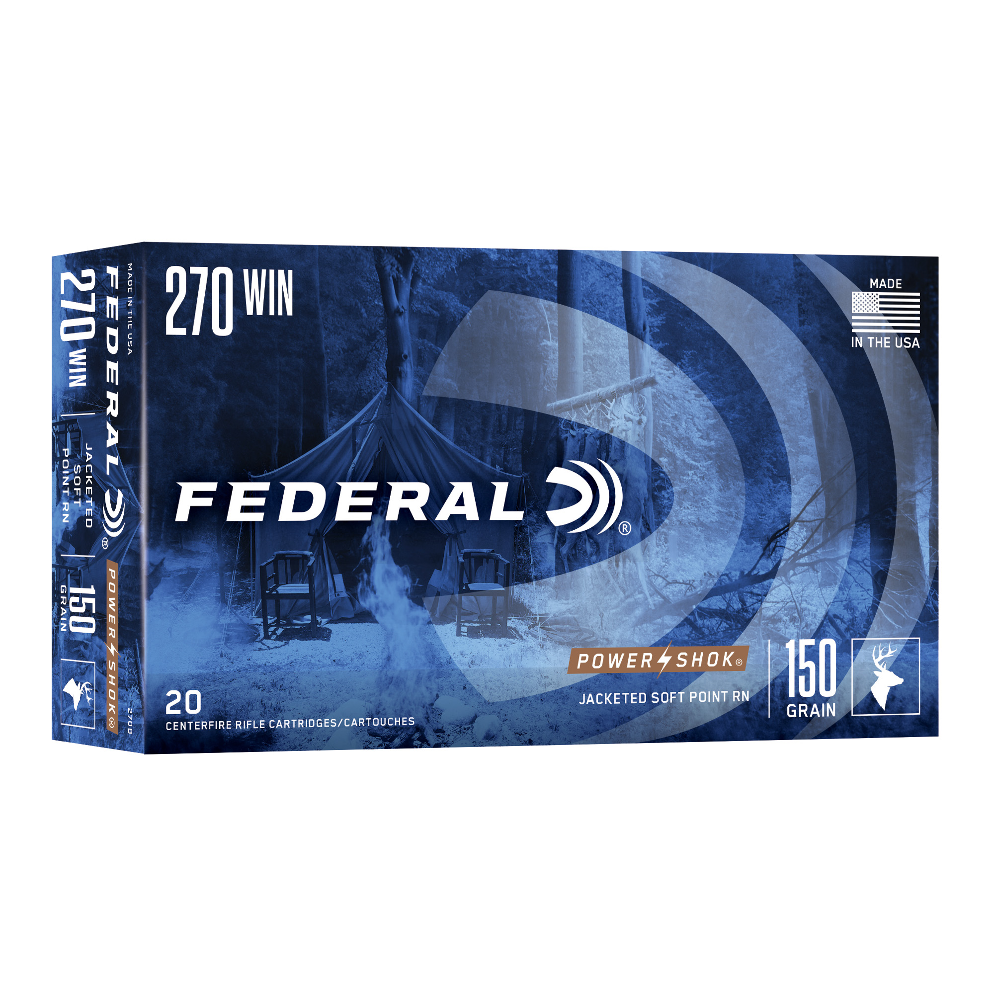 Federal PowerShok 270 Winchester 150gr Soft Point Round Nose – 20rd