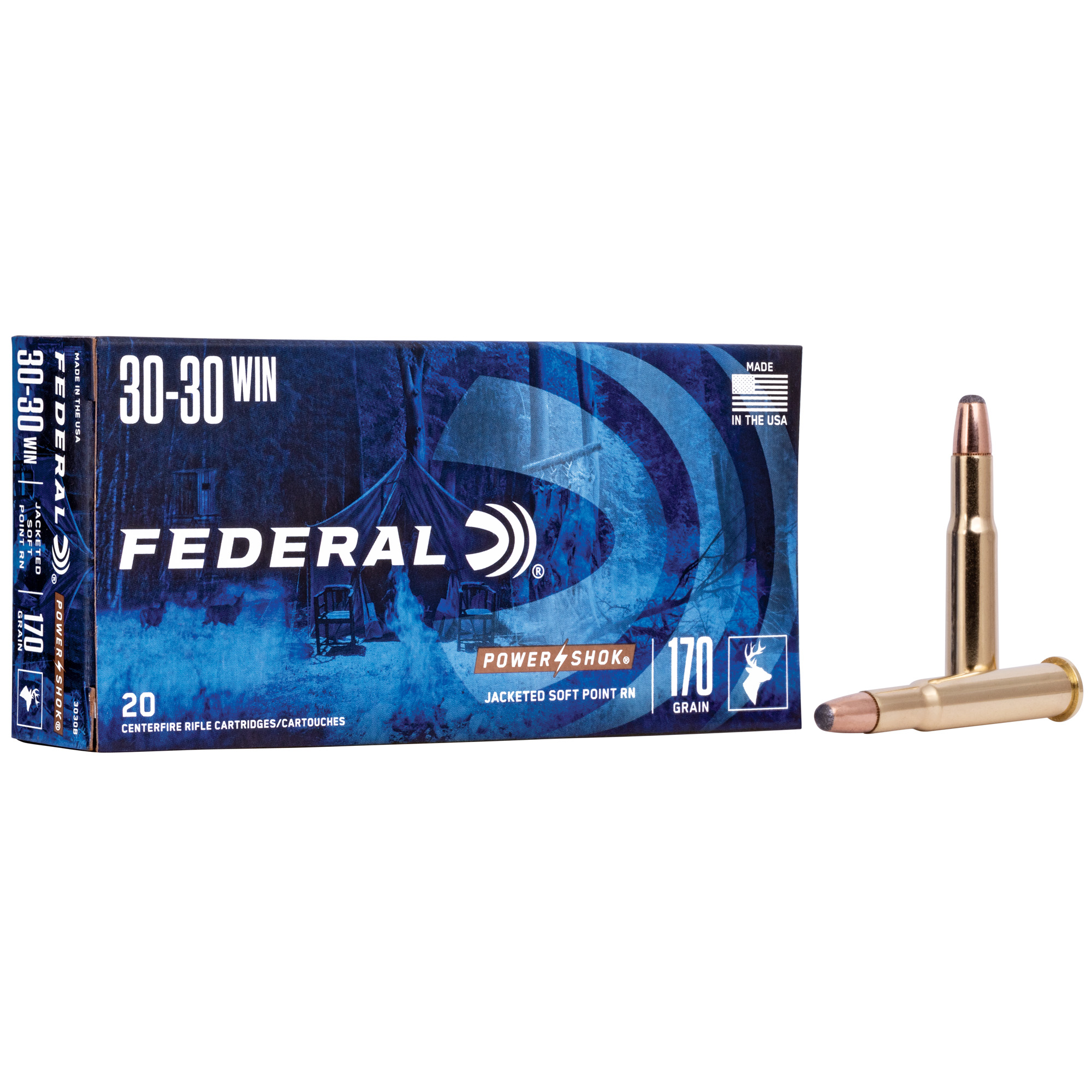 Federal PowerShok 30-30 Winchester 170gr Soft Point Round Nose – 20rd