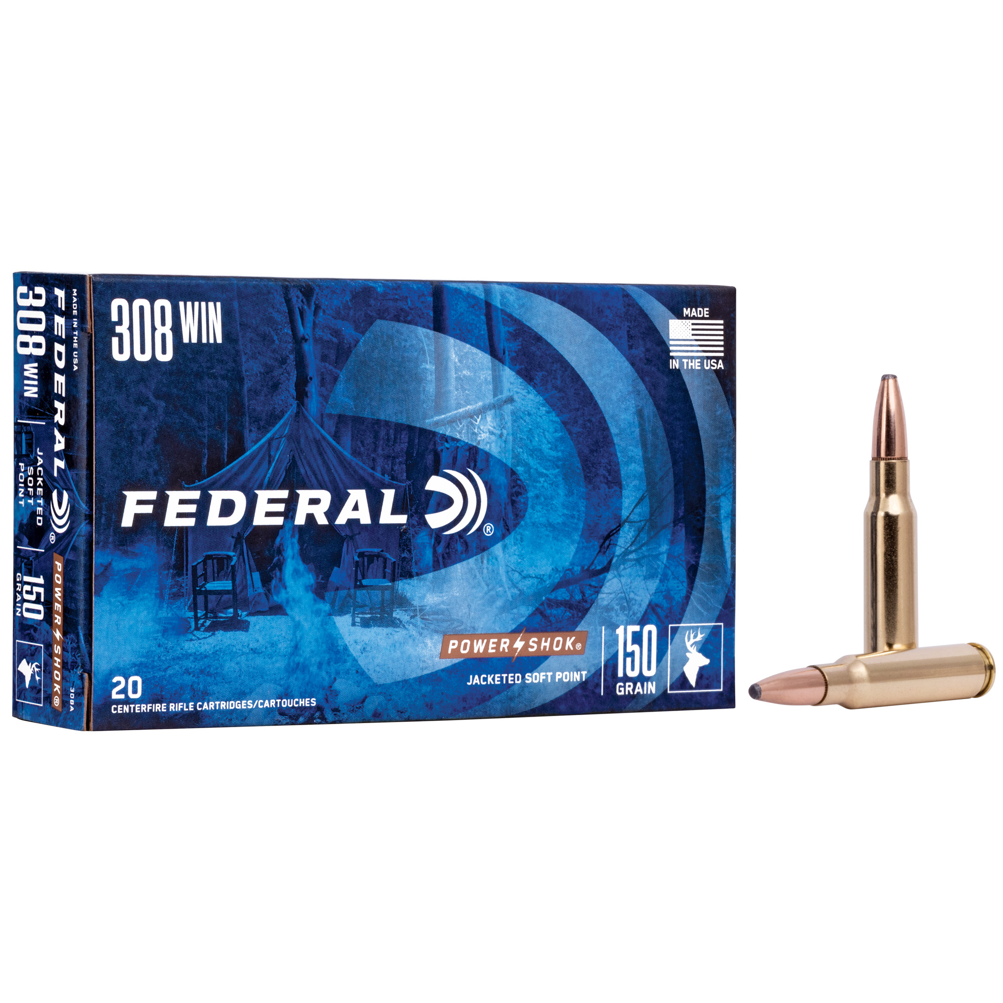 Federal PowerShok 308 Winchester 150gr Soft Point – 20rd