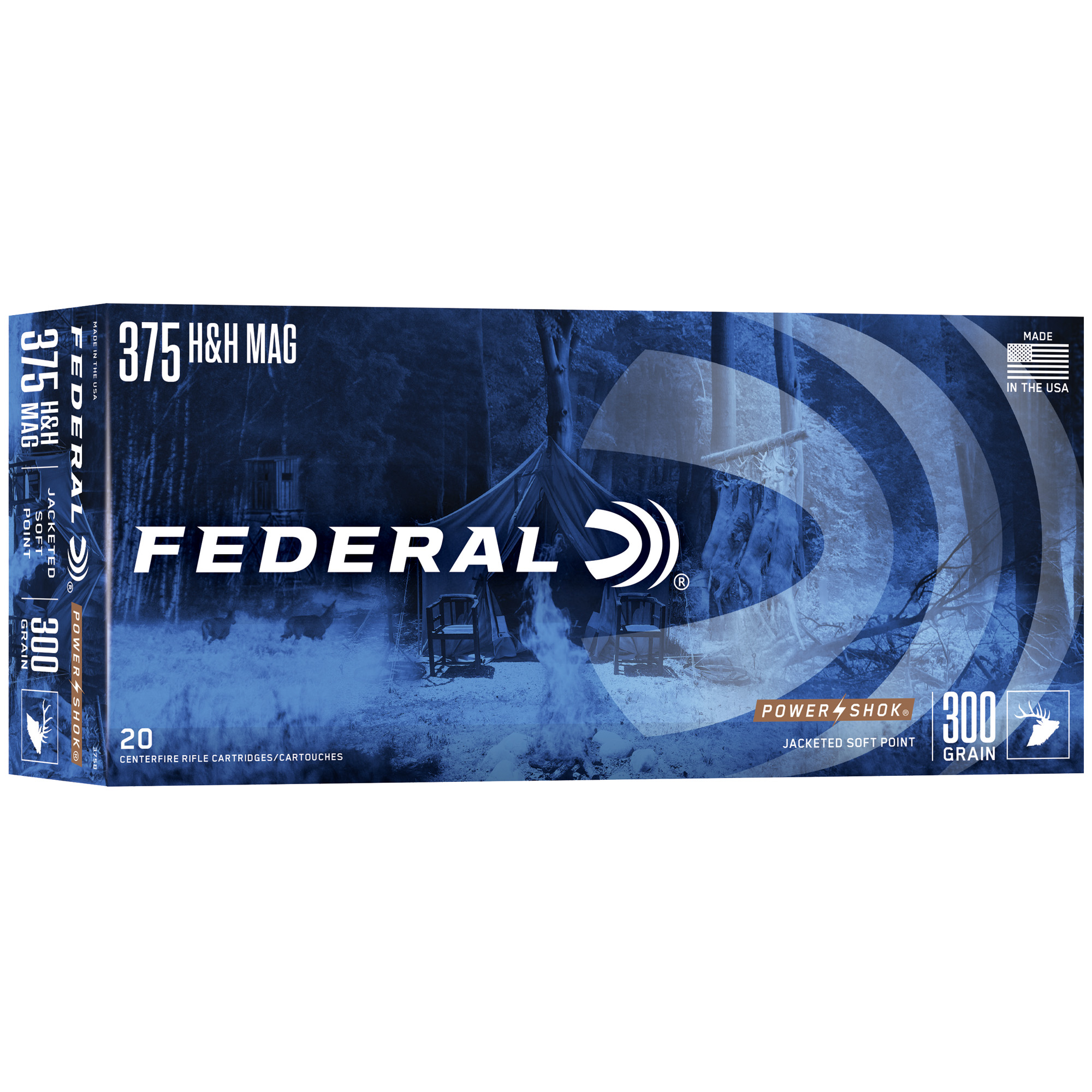 Federal PowerShok 375 H&H 300gr Soft Point – 20rd