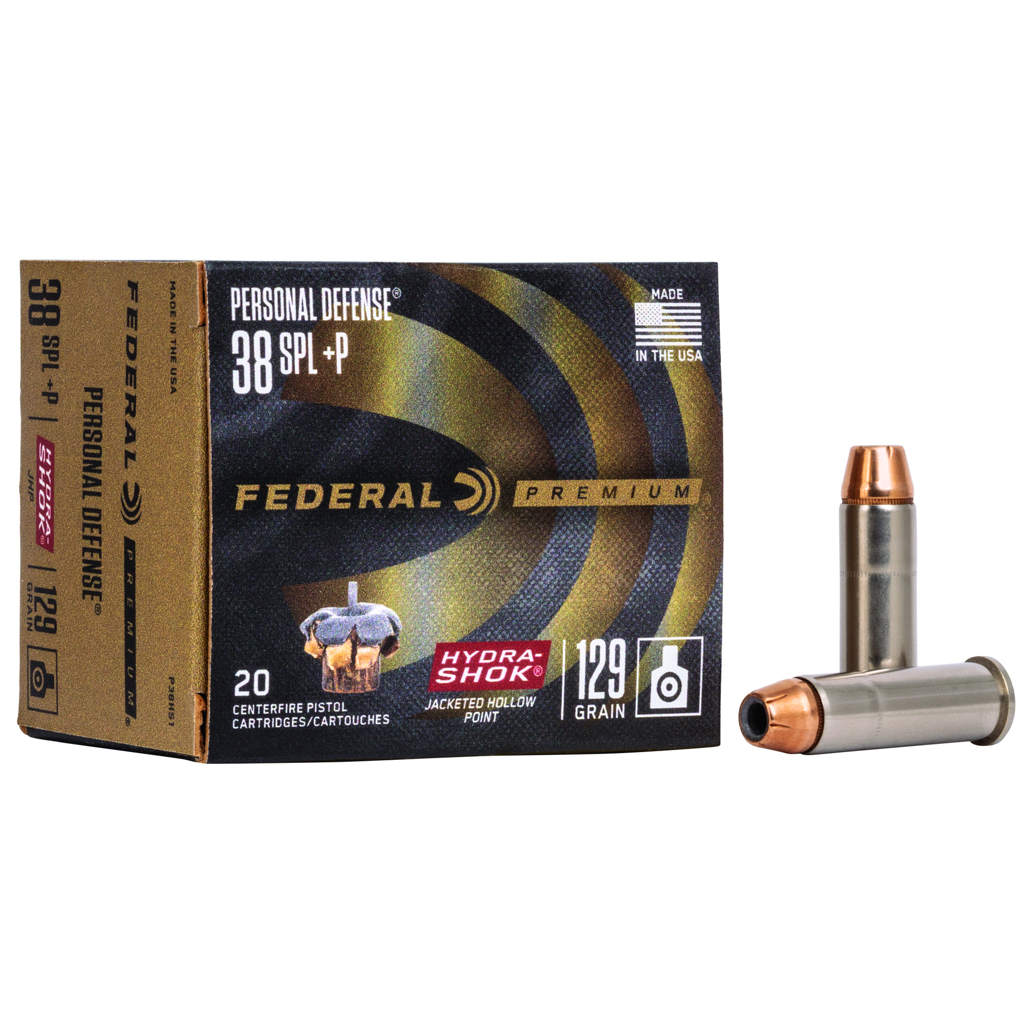 Federal Hydra-Shok 38 Special +P 129gr Jacketed Hollow Point – 20rd