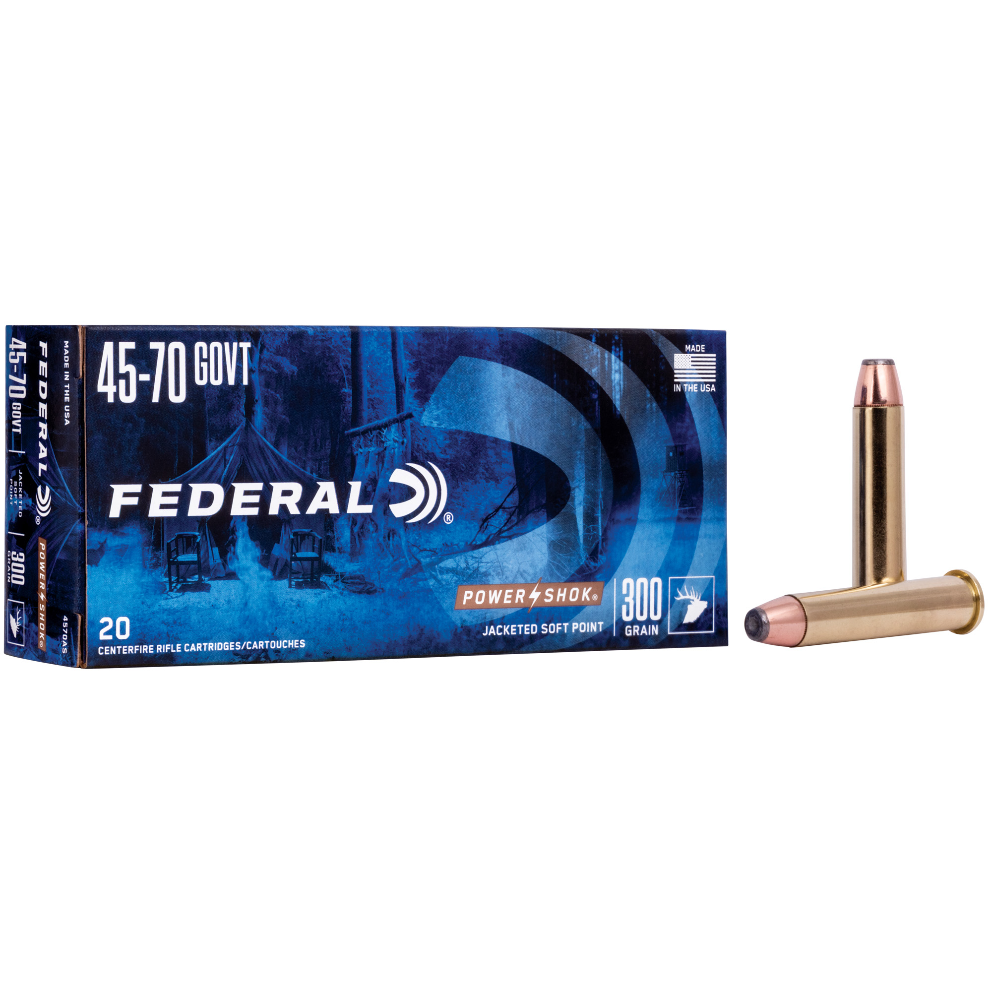 Federal PowerShok 45-70 Government 300gr Soft Point Flat Nose – 20rd