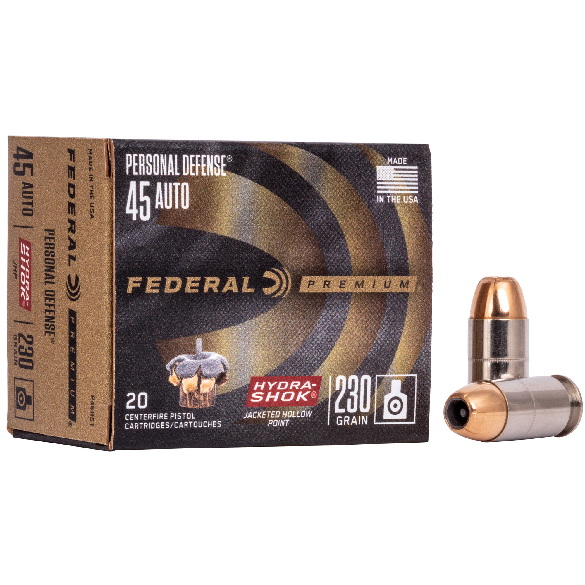 Federal Hydra-Shok 45 ACP 230gr Jacketed Hollow Point – 20rd