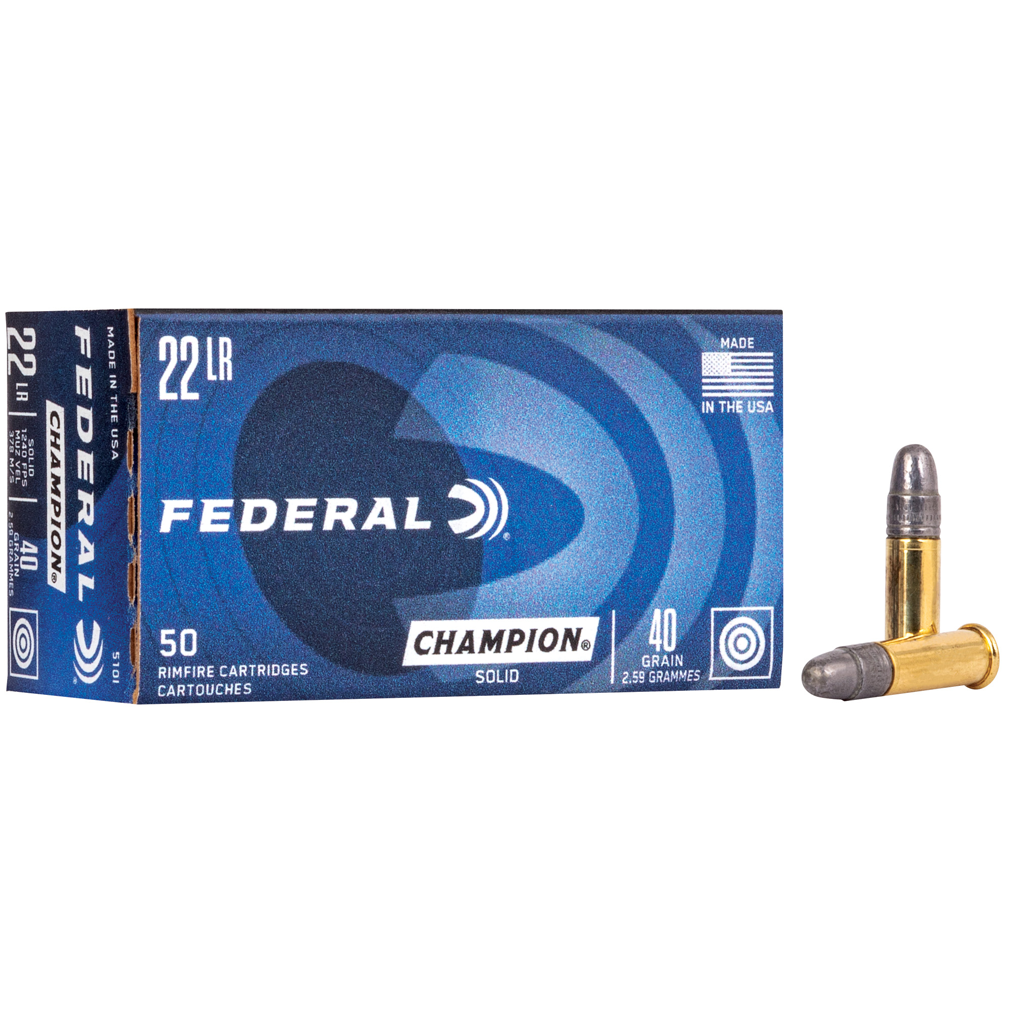 Federal Lightning 22 LR 40gr Solid Point – 50rd