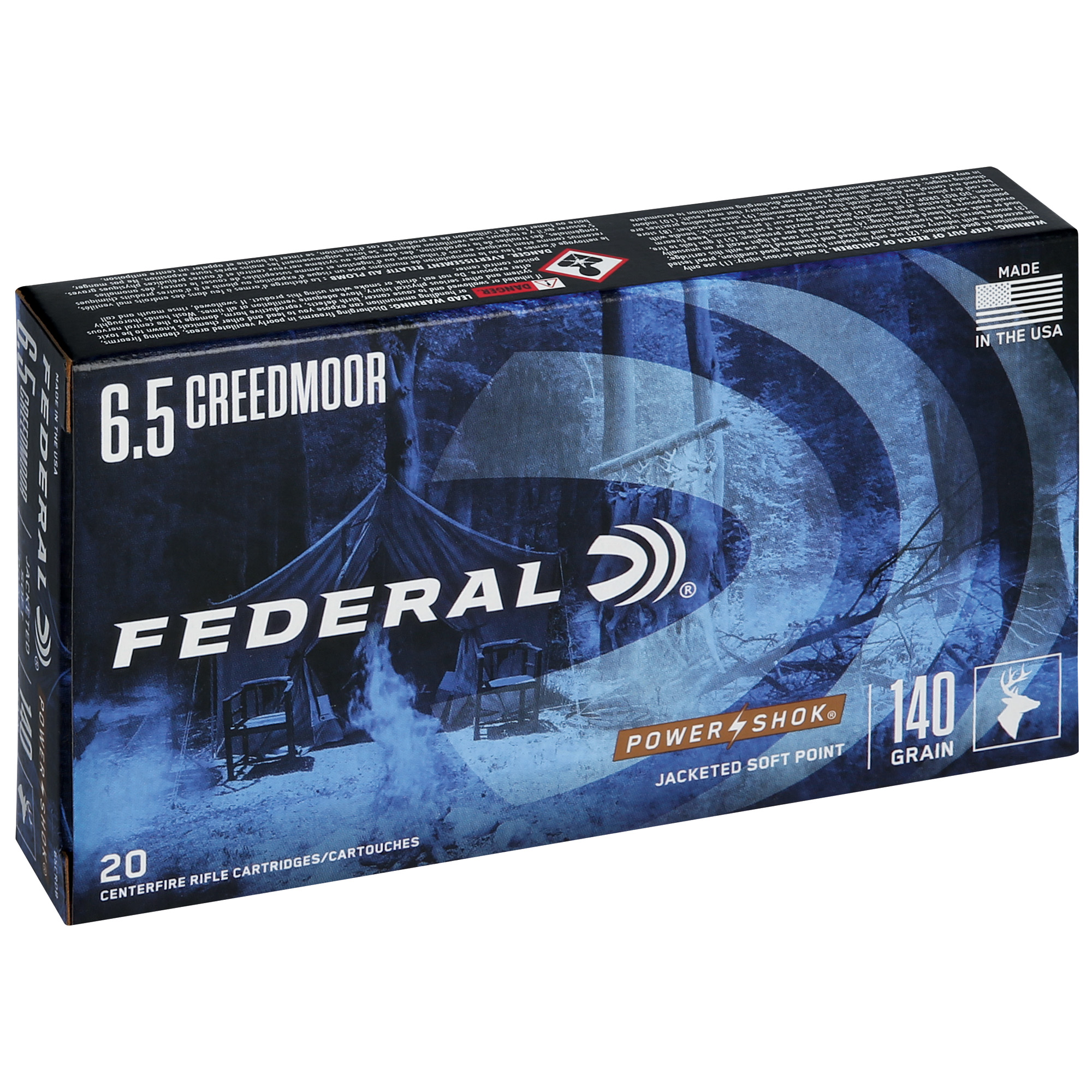 Federal PowerShok 6.5 Creedmoor 140gr Soft Point – 20rd