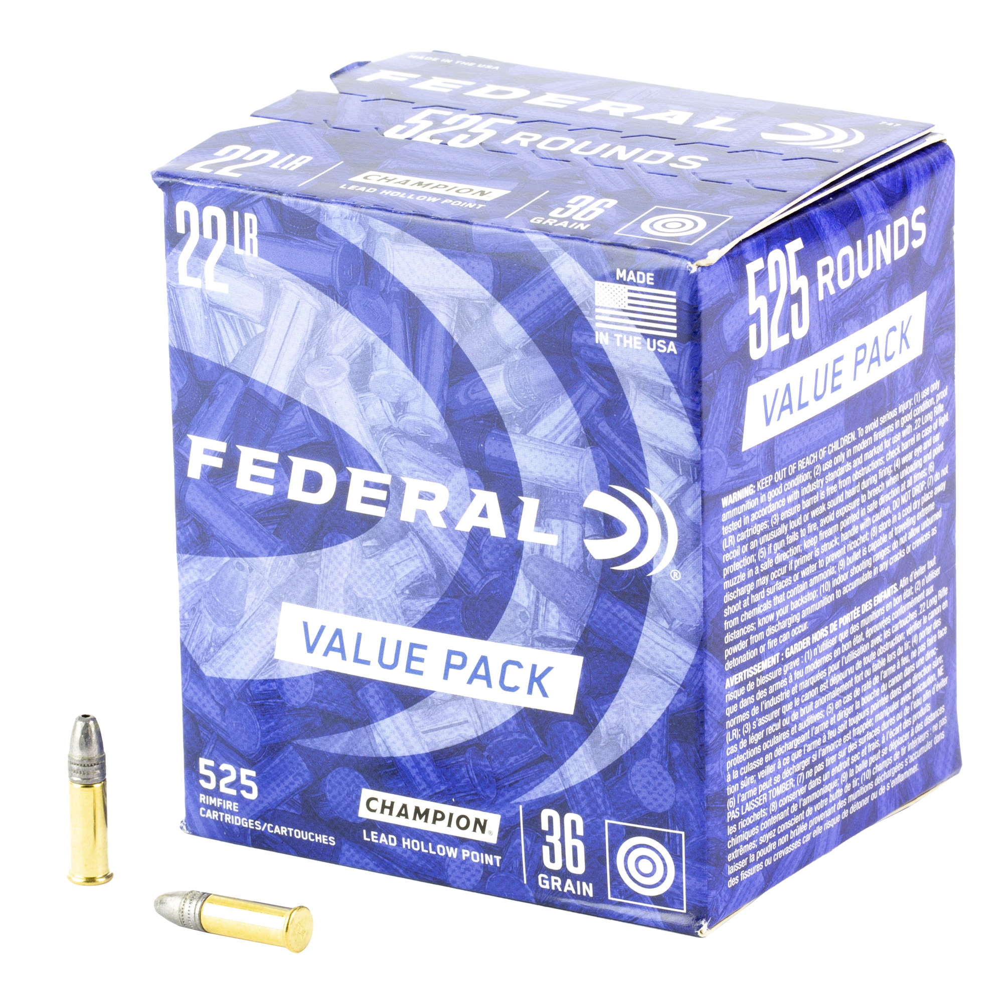 Federal Lead Hollow Point 22 LR 36gr – 525rd