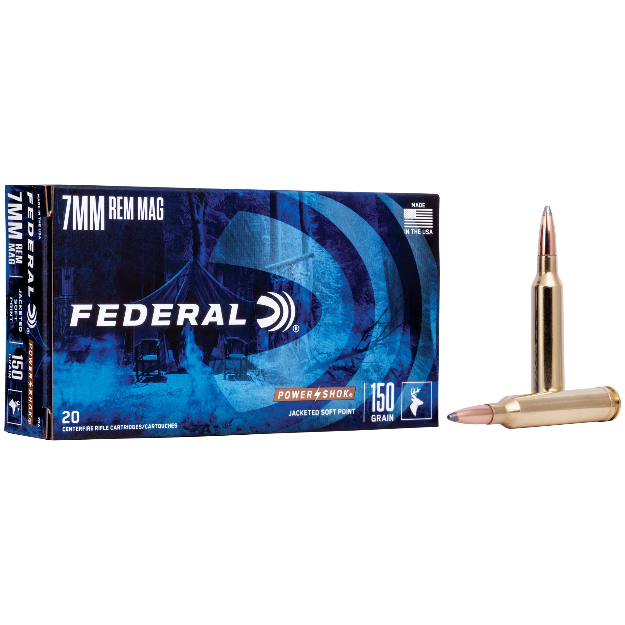 Federal PowerShok 7mm Remington 150gr Soft Point – 20rd