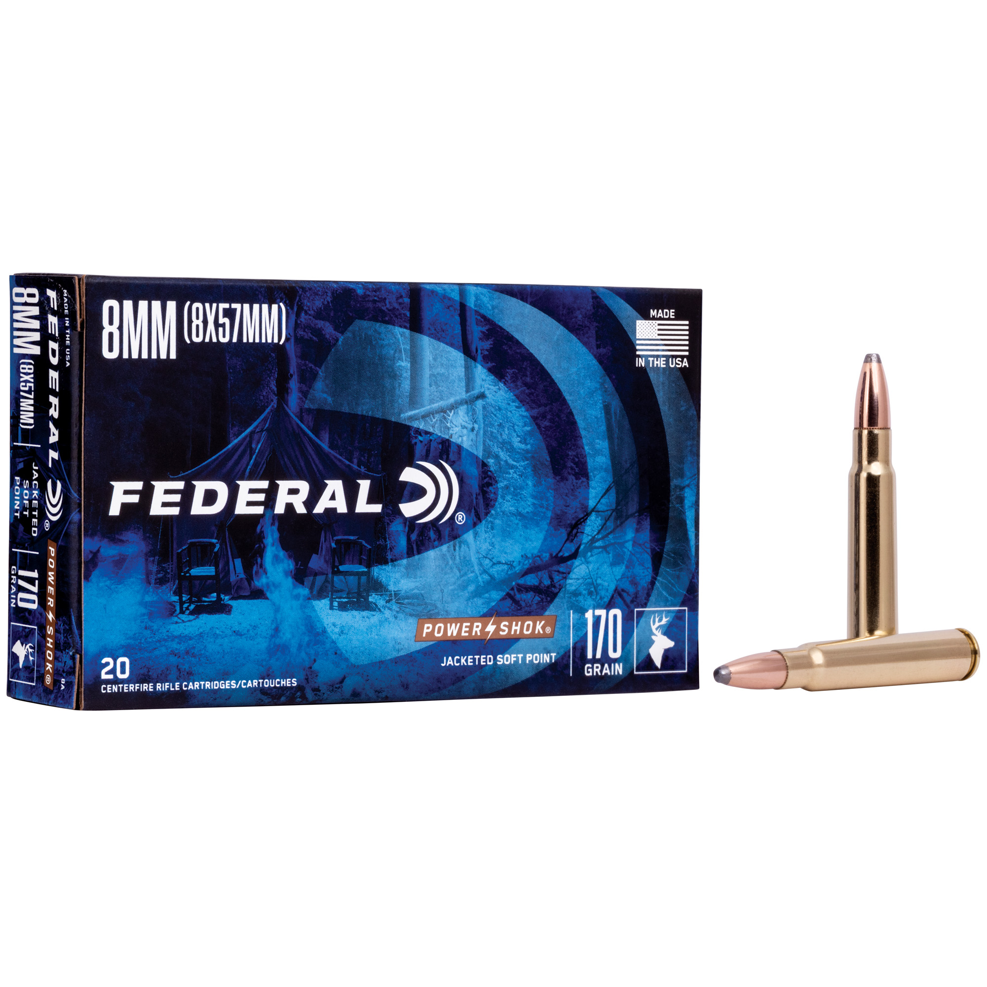 Federal PowerShok 8MM Mauser 170gr Soft Point – 20rd