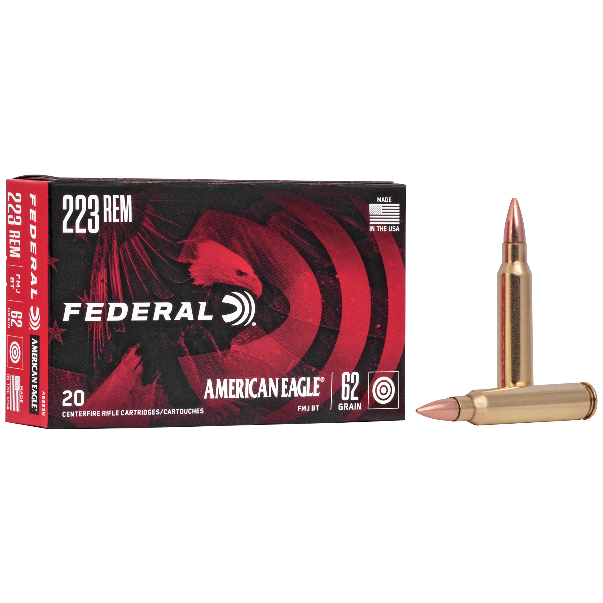 Federal American Eagle 223 Remington 62gr Full Metal Jacket – 20rd