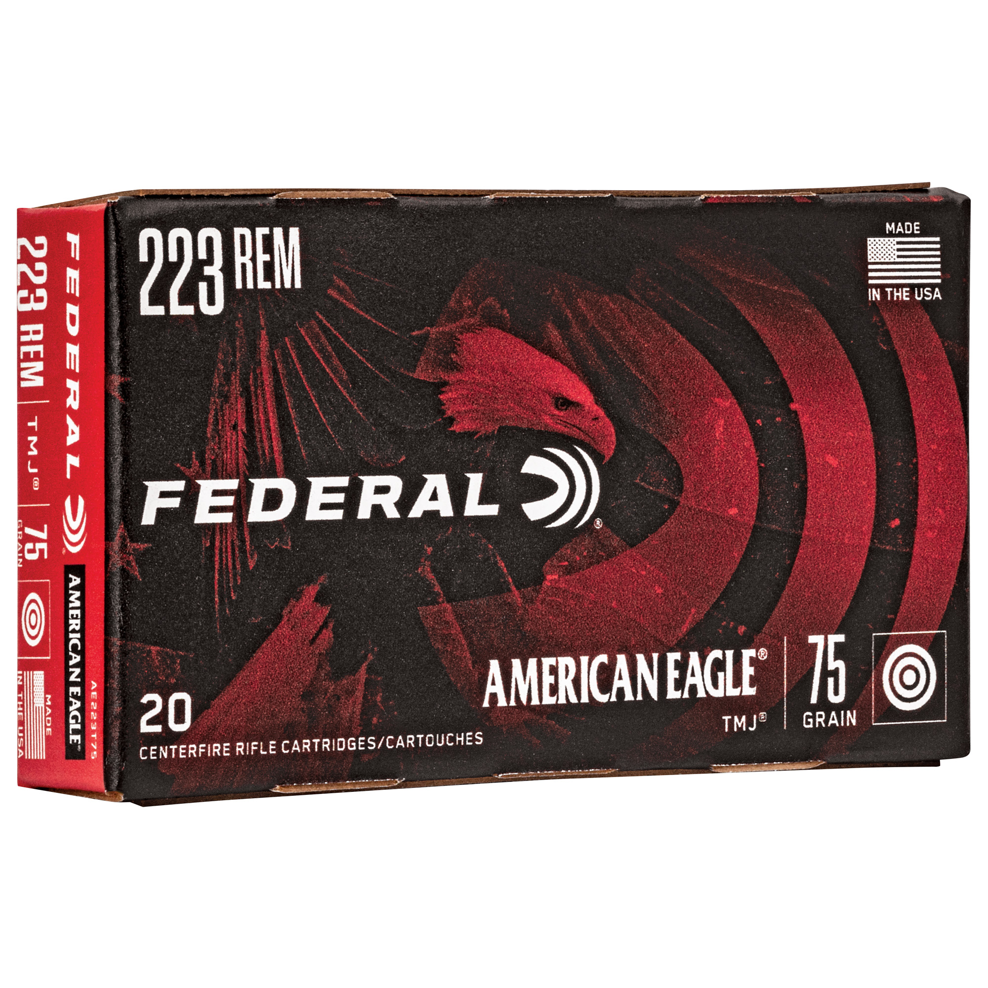 Federal American Eagle 223 Remington 75gr Total Metal Jacket – 20rd