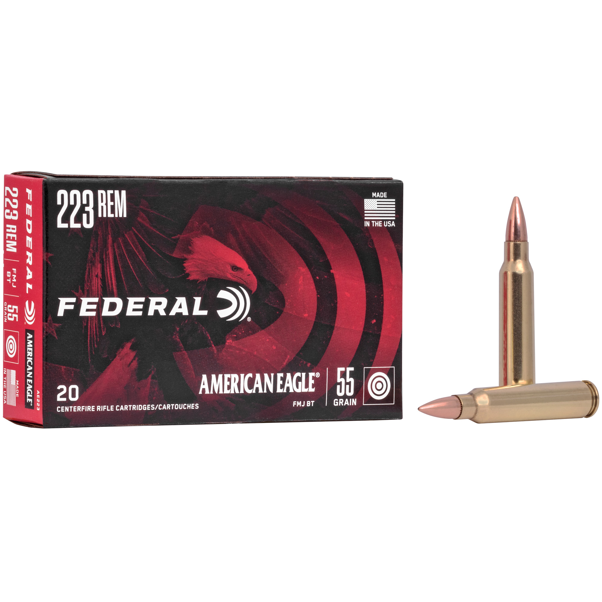 Federal American Eagle 223 Remington 55gr Full Metal Jacket – 20rd