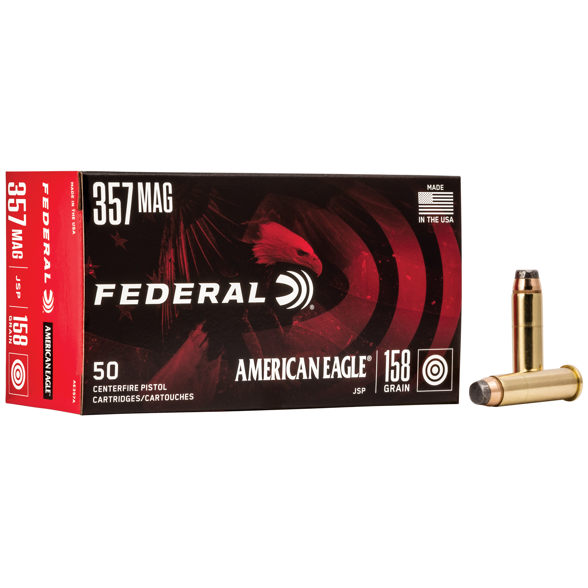 Federal American Eagle 357 Magnum 158gr Jacketed Soft Point – 50rd