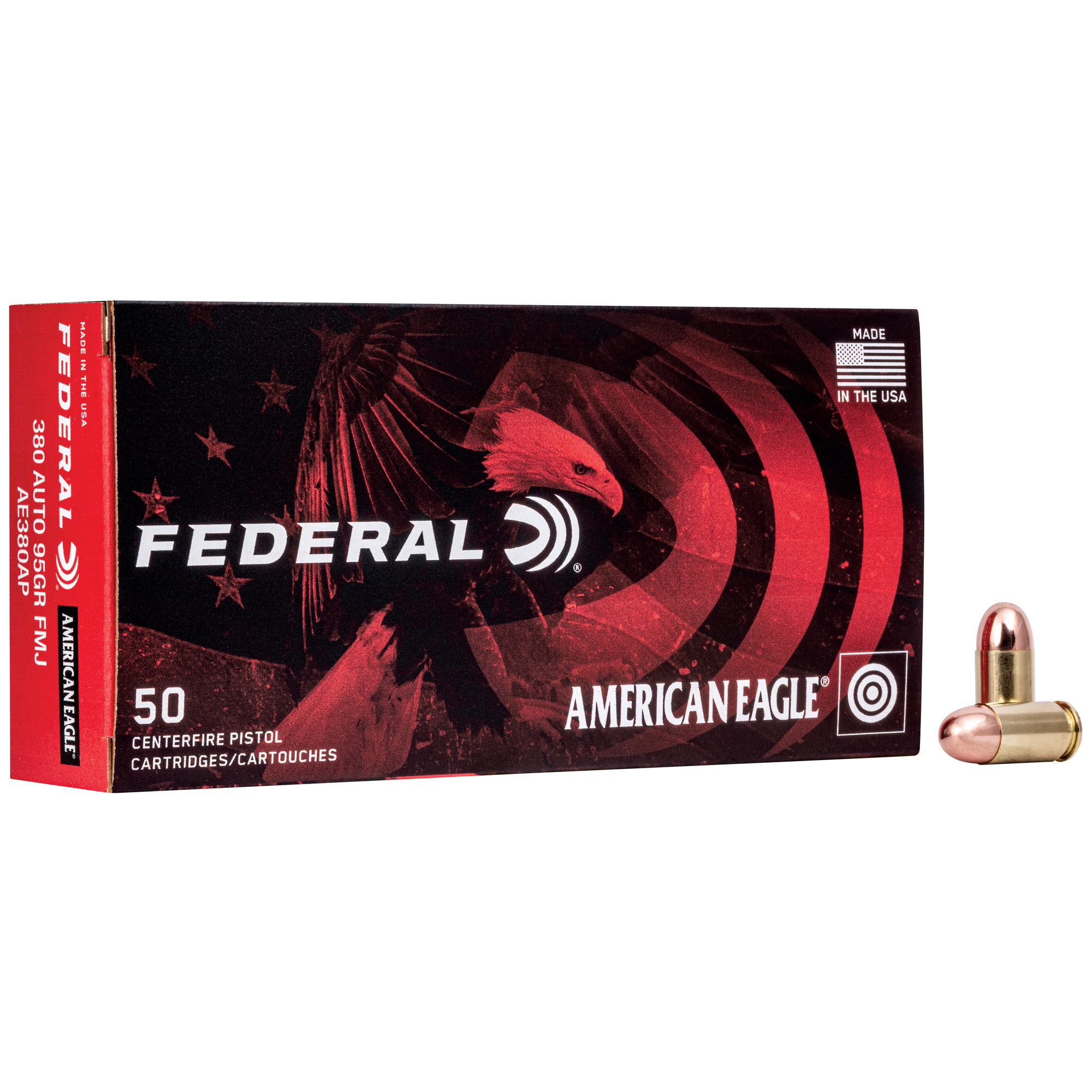 Federal American Eagle 380 ACP 95gr Full Metal Jacket – 50rd