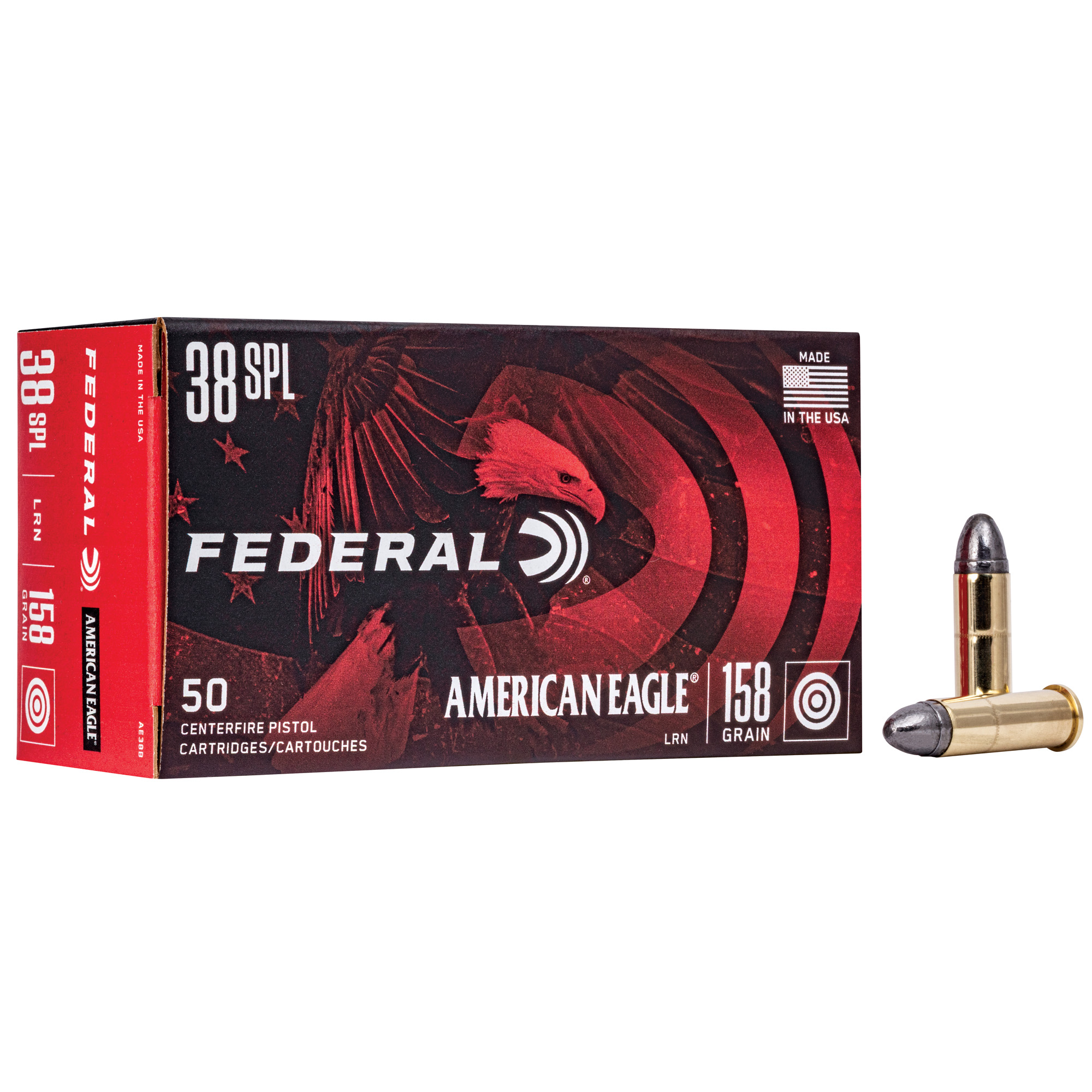 Federal American Eagle 38 Special 158gr Lead Round Nose – 50rd