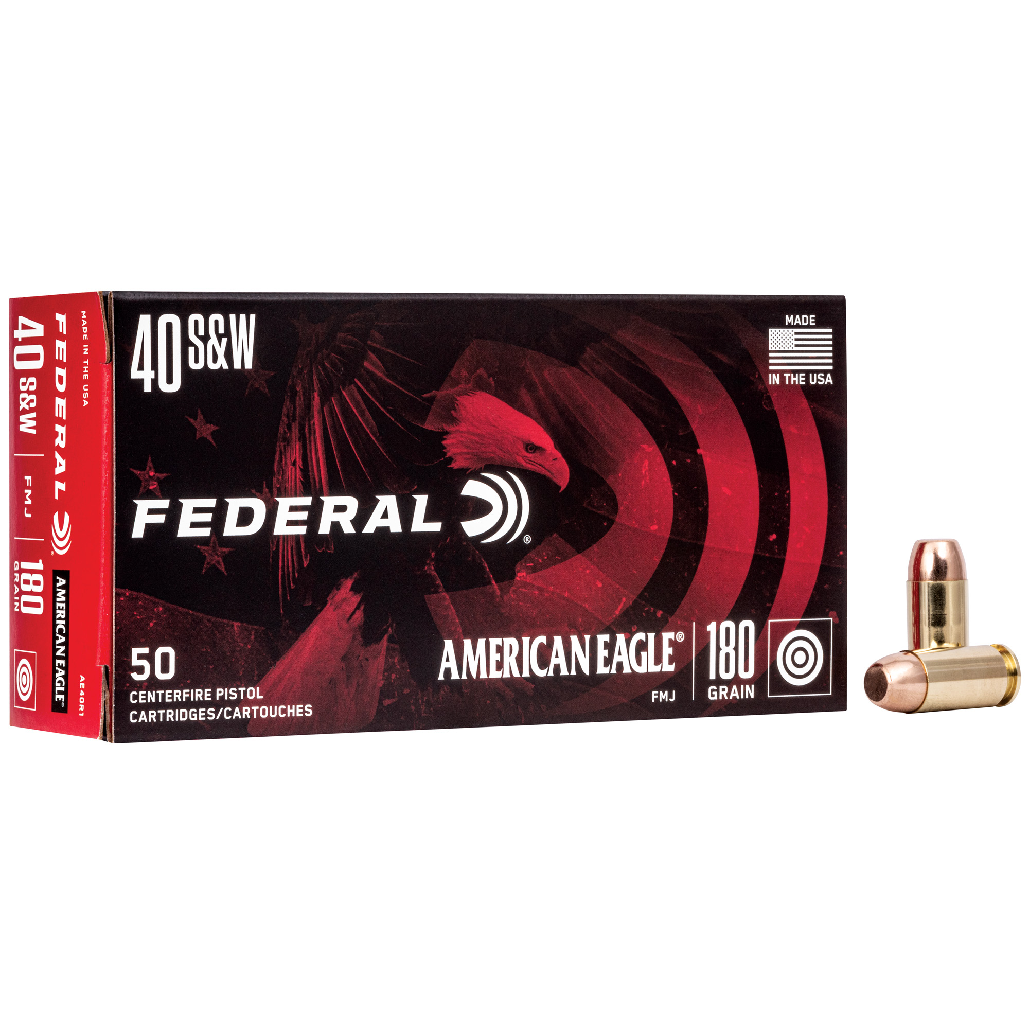 Federal American Eagle 40 S&W 180gr Full Metal Jacket – 50rd