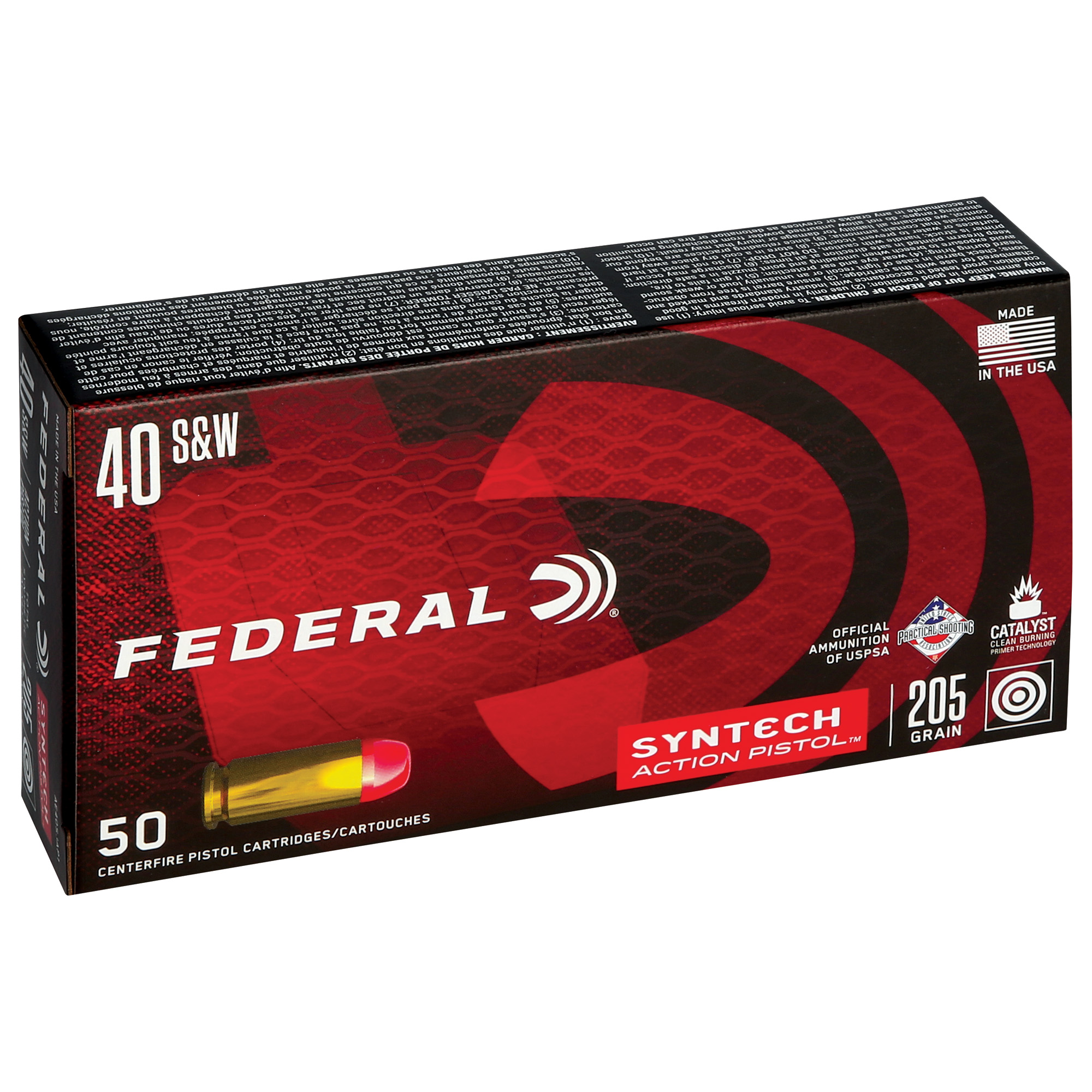 Federal Am Eagle Syntech 40 S&W 210gr Total Synthetic Jacket – 50rd