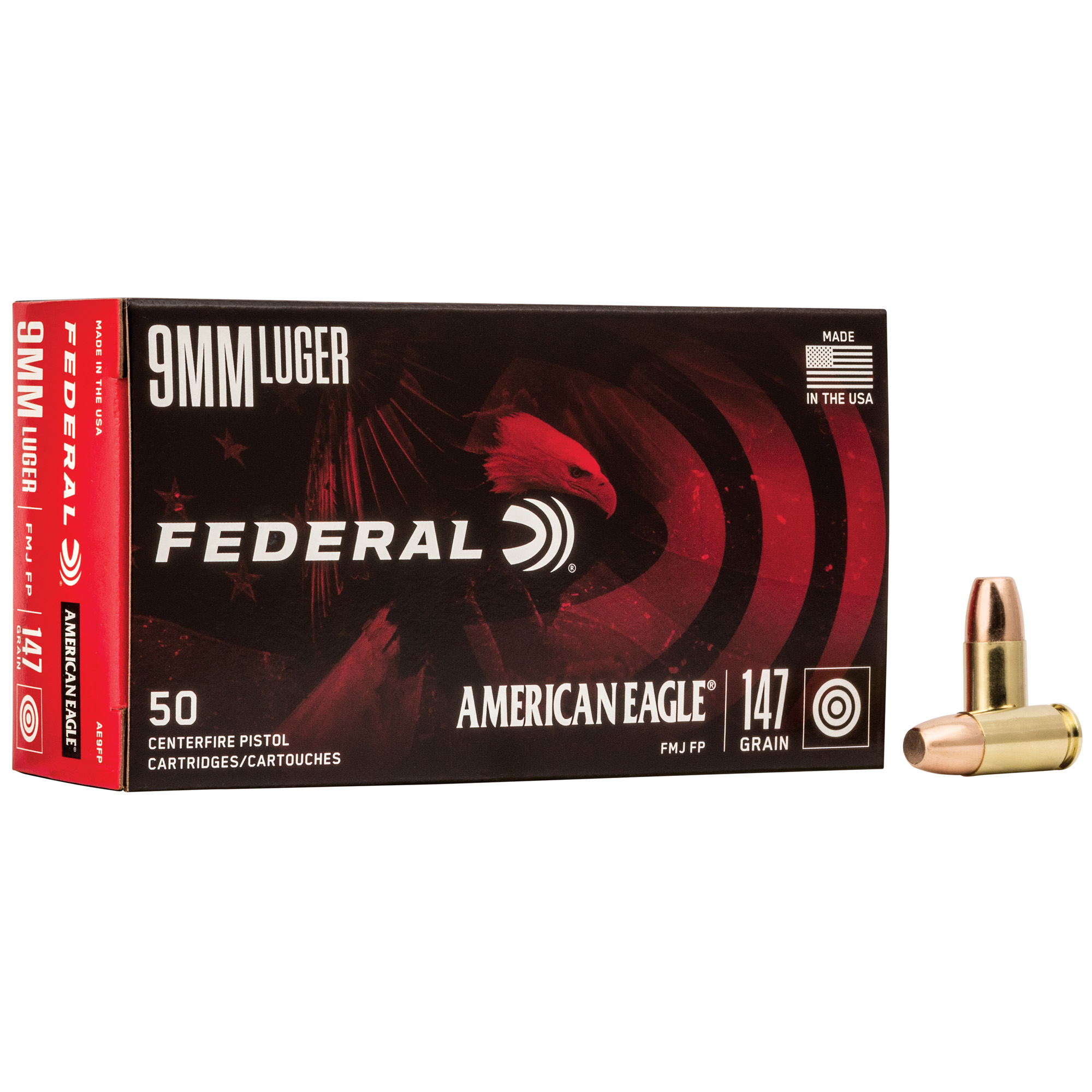 Federal American Eagle 9mm Subsonic 147gr Full Metal Jacket – 50rd