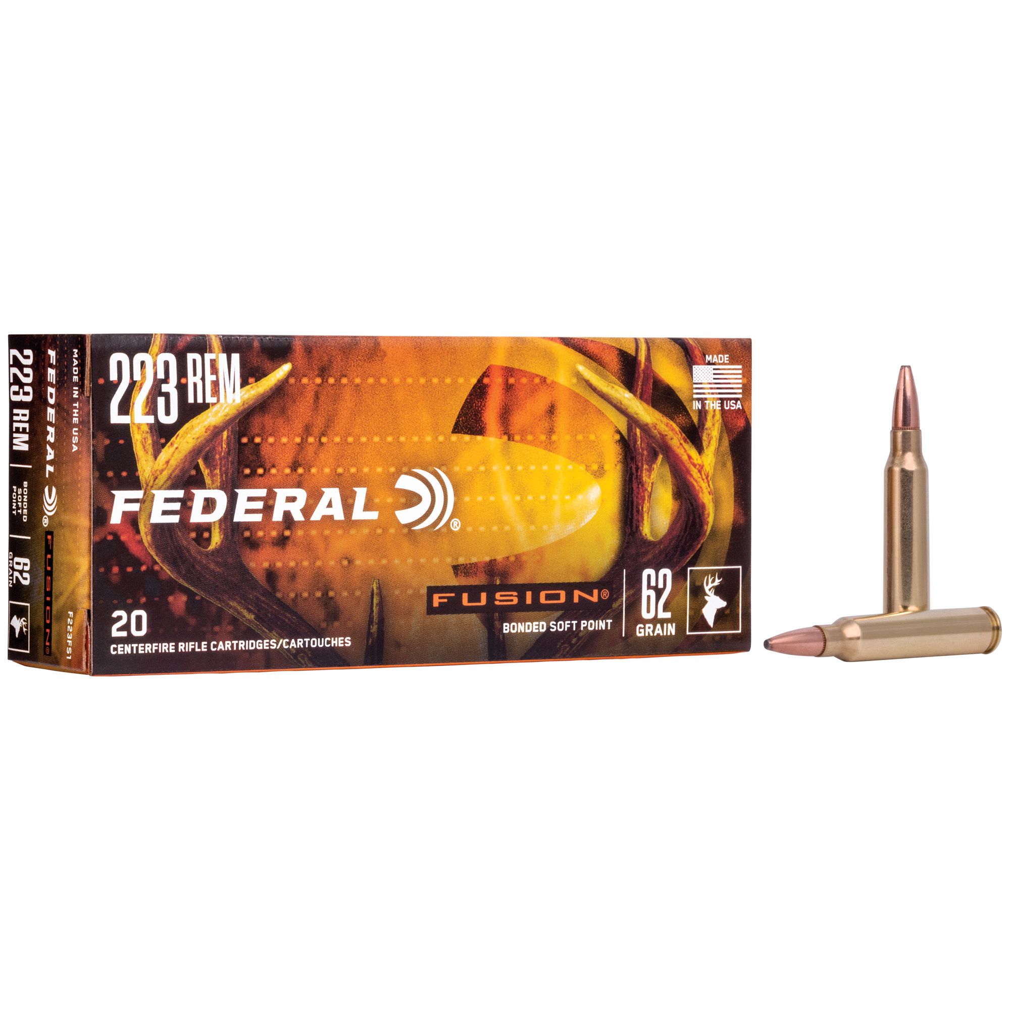 Federal Fusion 223 Remington 62gr Boat Tail – 20rd