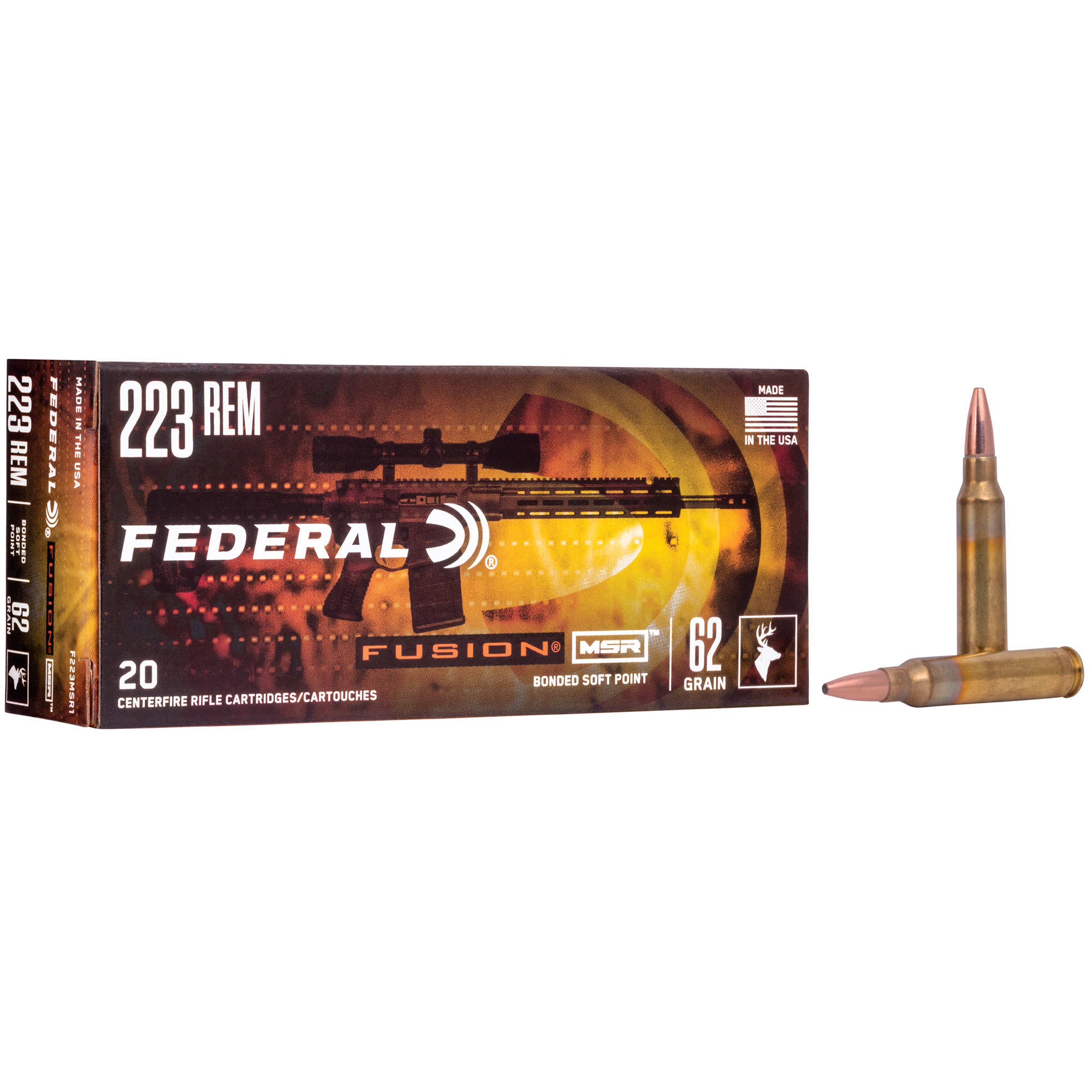 Federal Fusion 223 Remington 62gr Soft Point – 20rd