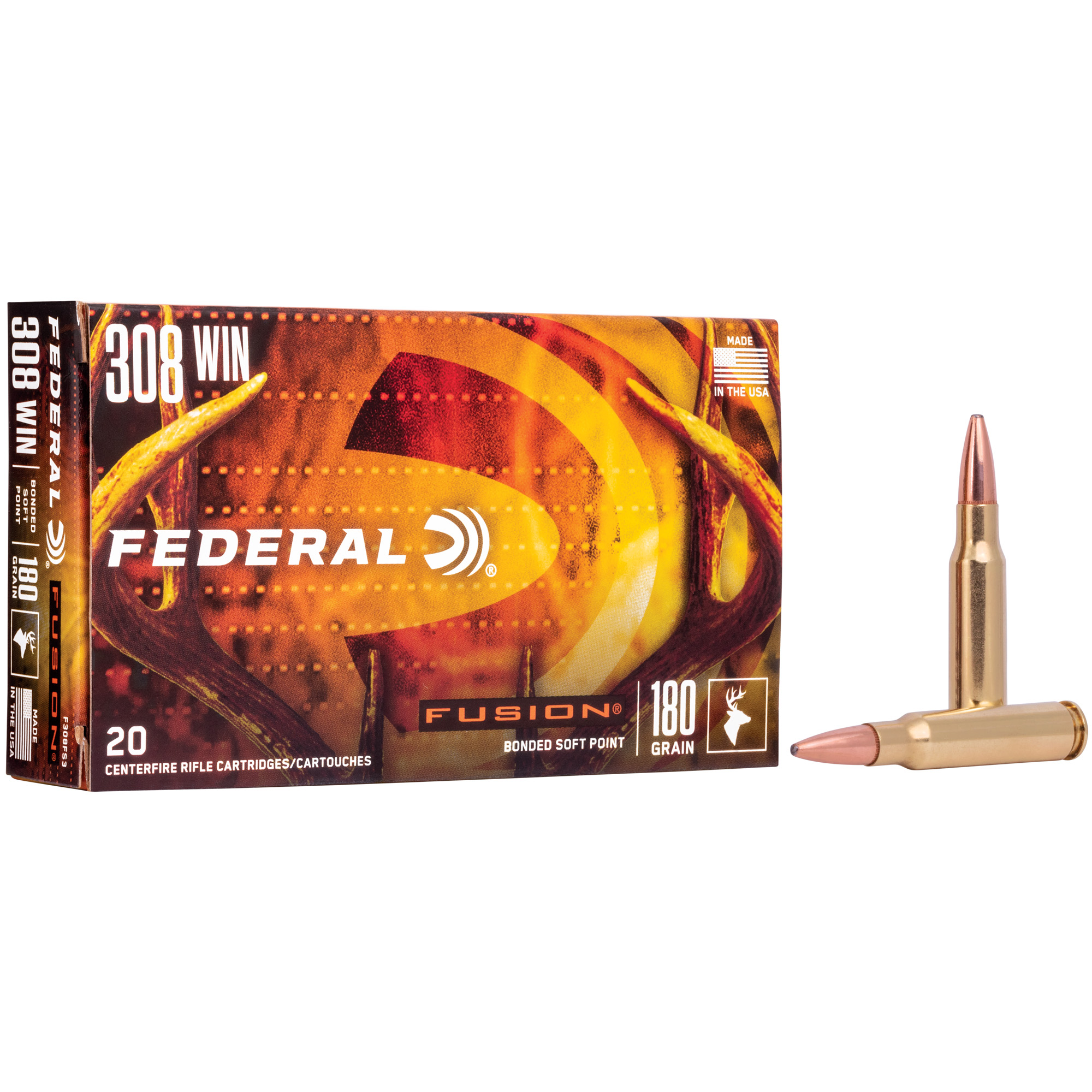 Federal Fusion 308 Winchester 180gr Boat Tail – 20rd