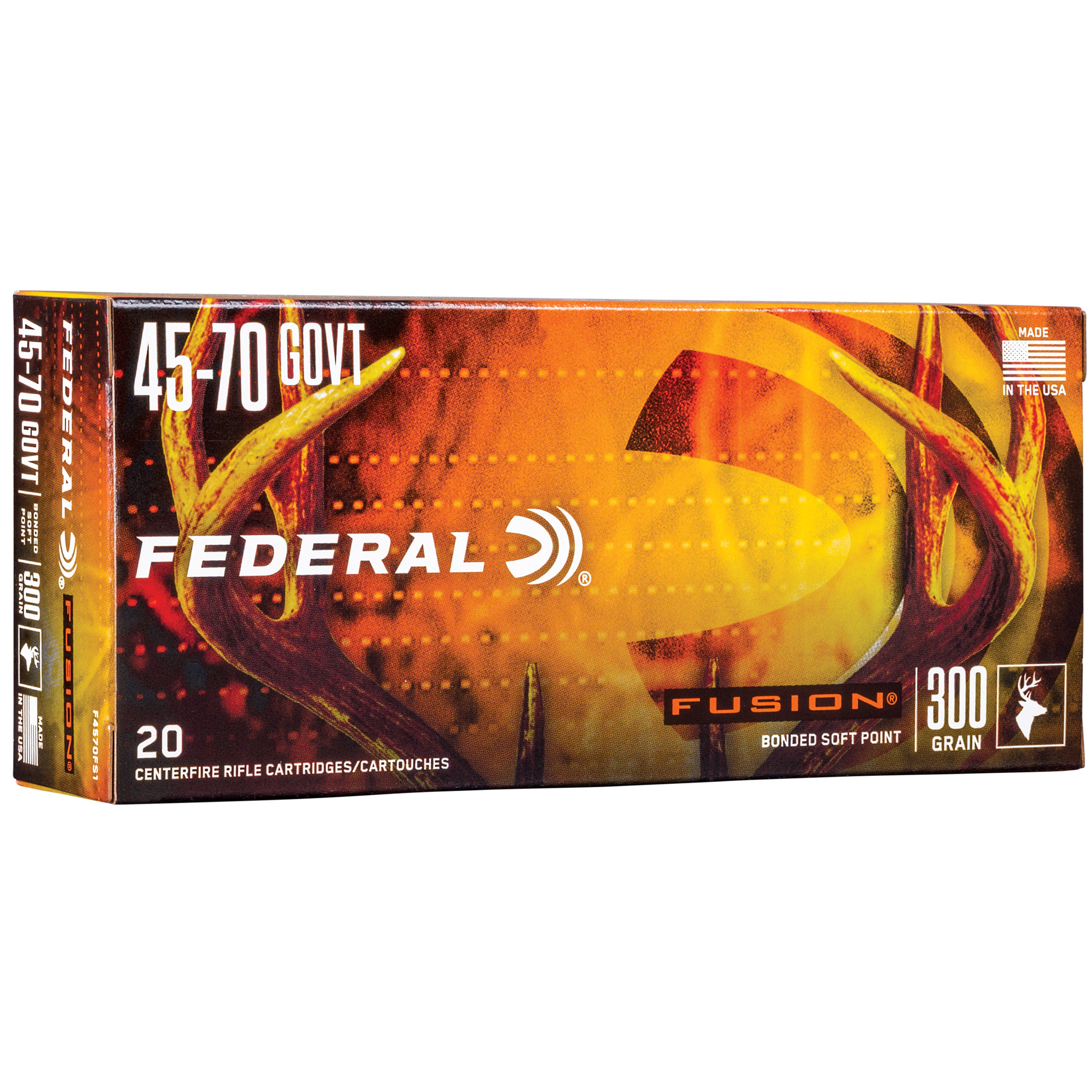 Federal Fusion 45-70 Government 300gr Boat Tail – 20rd