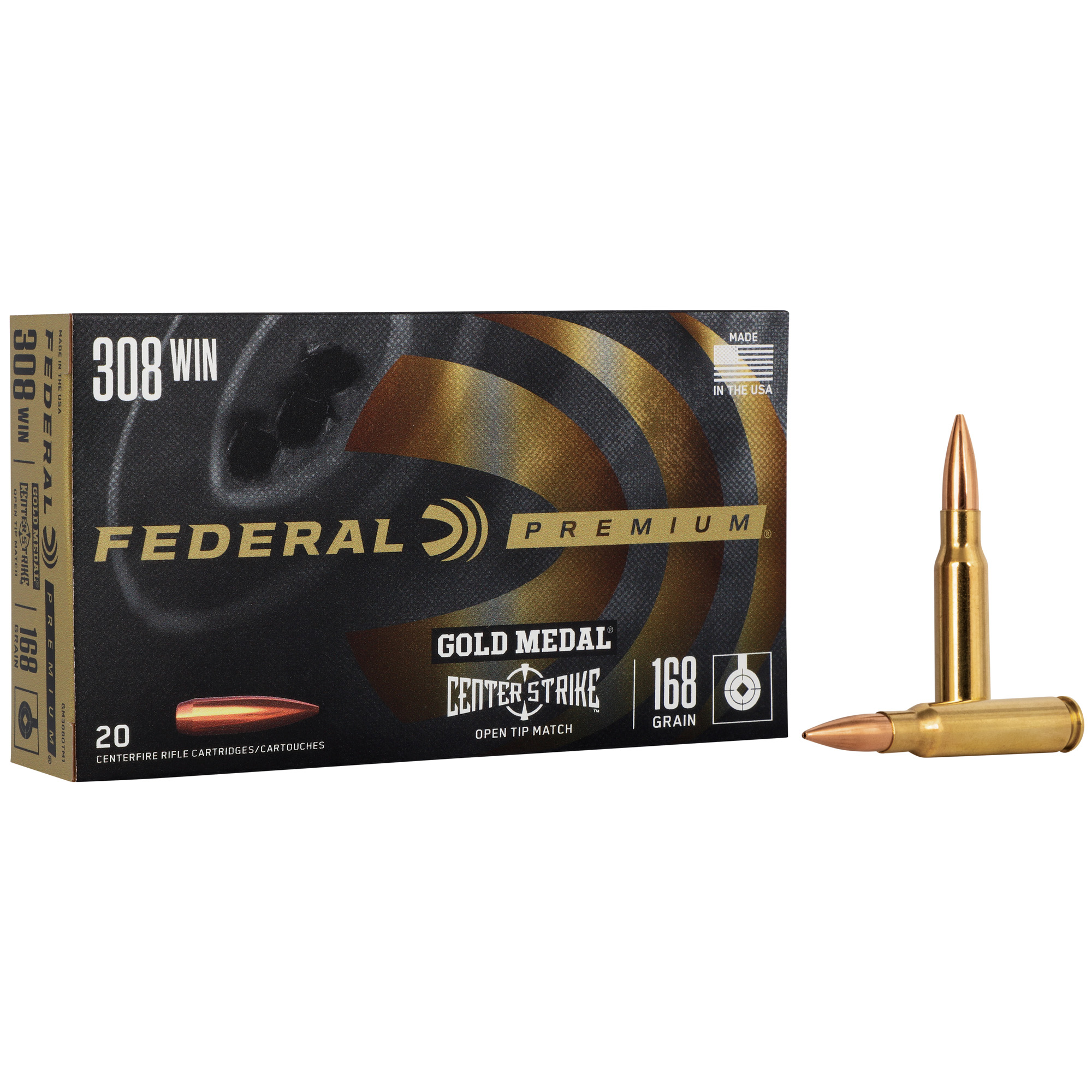 Federal Premium Gold Medal 308 Winchester 168gr Open Tip Match – 20rd