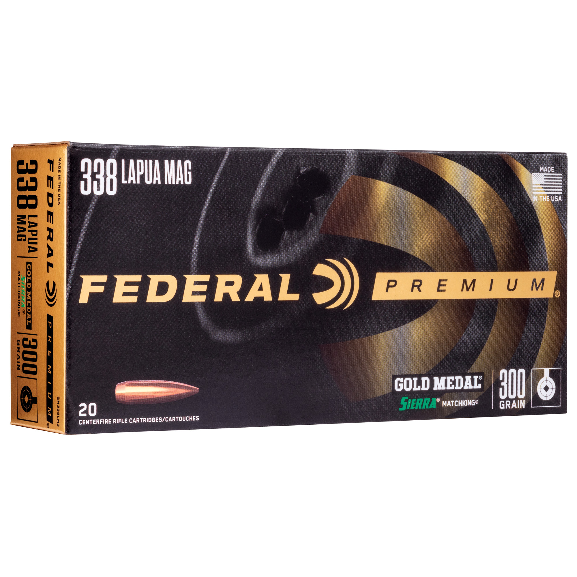 Federal Premium 338 Lapua 300gr Boat Tail Hollow Point – 20rd