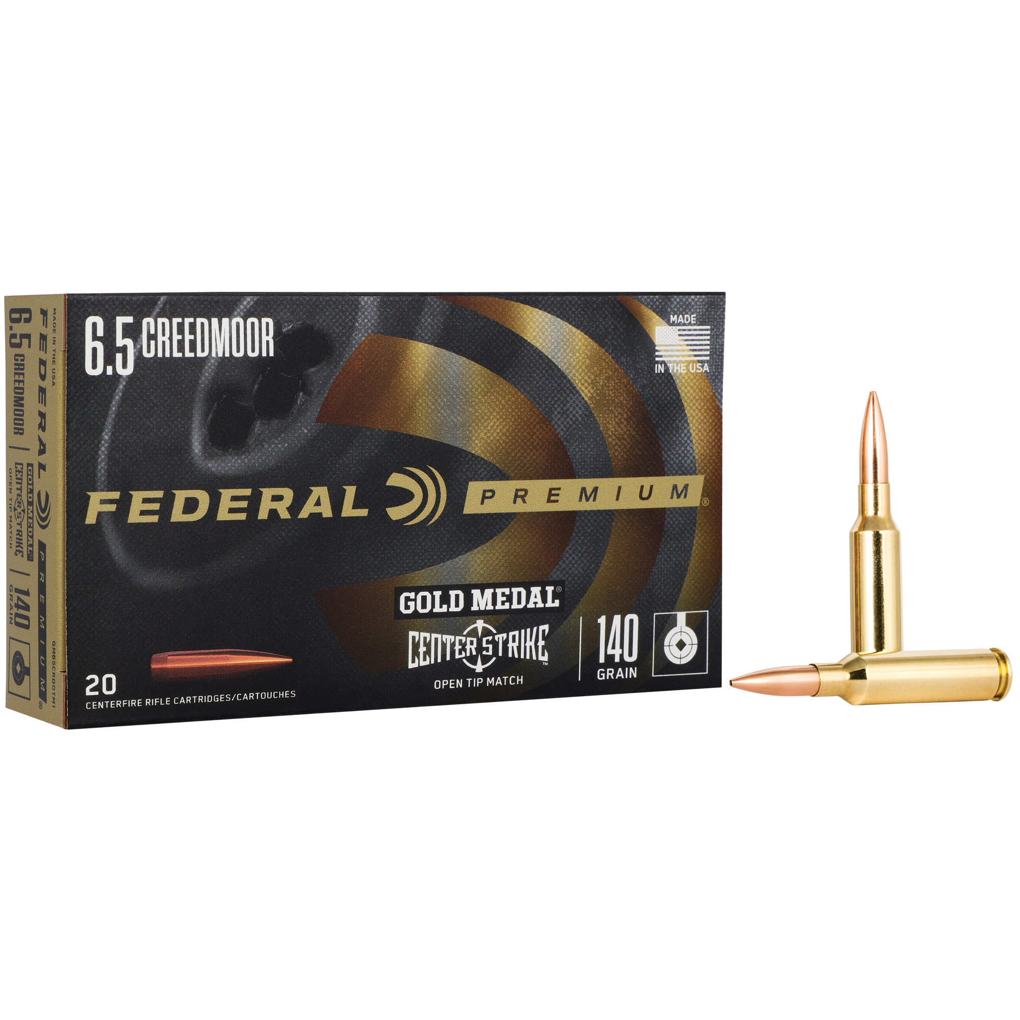 Federal Premium Gold Medal 6.5 Creedmoor 140gr Open Tip Match – 20rd