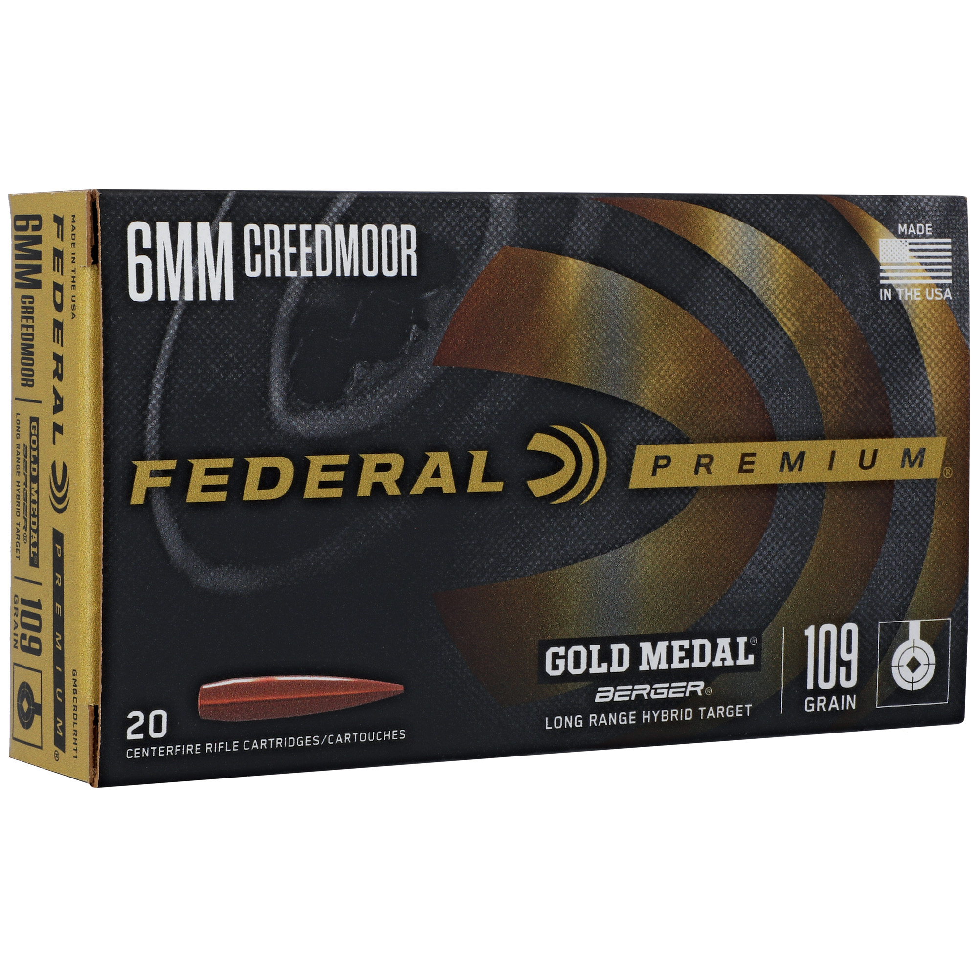 Federal Gold Medal 6MM Creedmoor 109gr Berger – 20rd