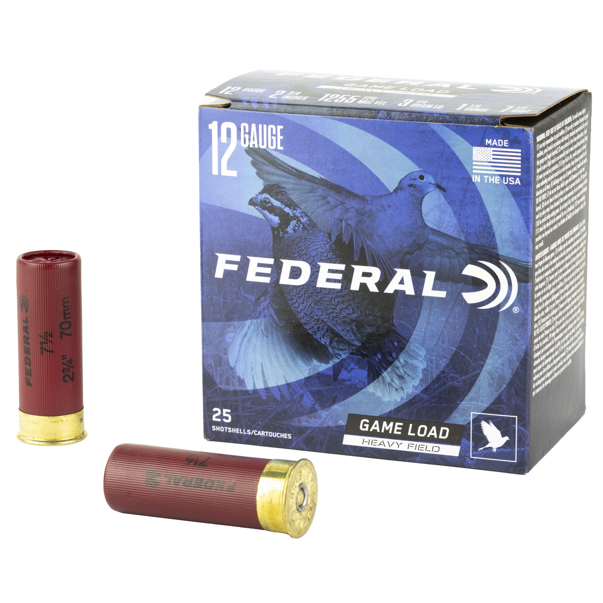 Federal Game Load Upland Heavy Field 12 Gauge 2.75″ #7.5 Shot – 25rd